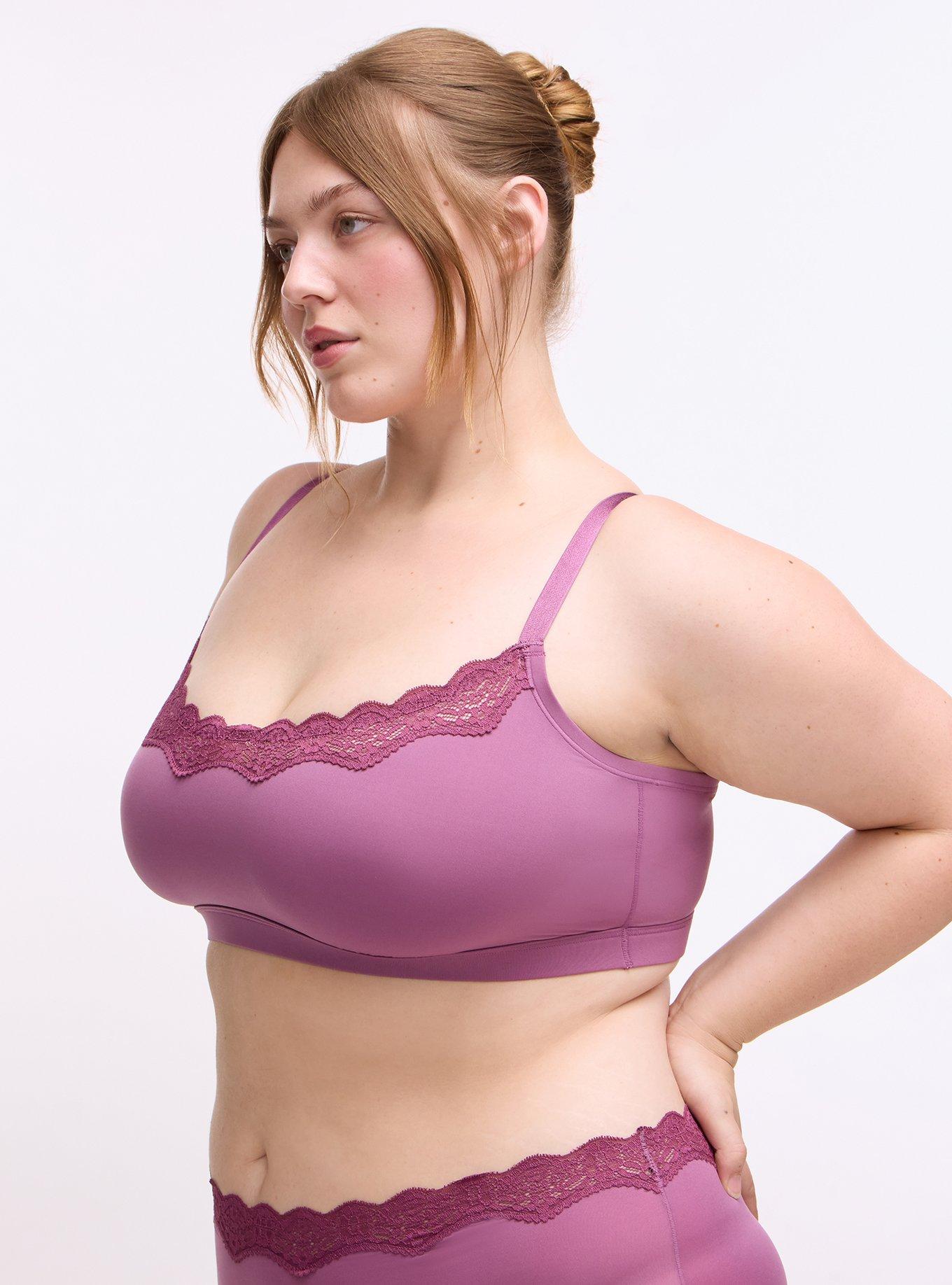 Butter Unlined Scoop Bralette, ARGYLE PURPLE, alternate