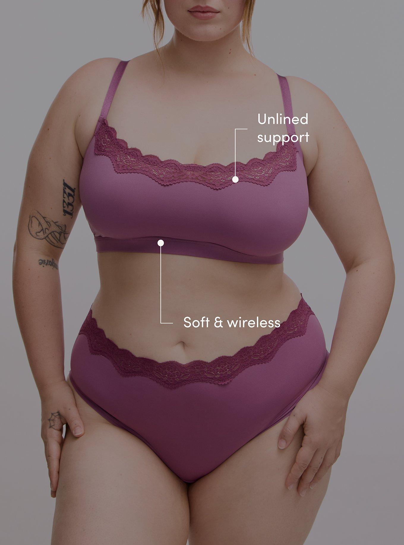 Butter Unlined Scoop Bralette, ARGYLE PURPLE, alternate