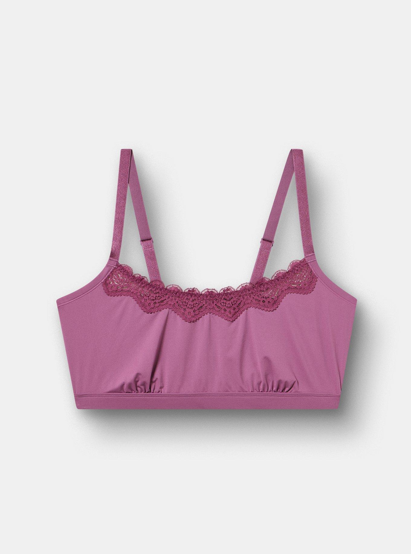 Butter Unlined Scoop Bralette, ARGYLE PURPLE, flat