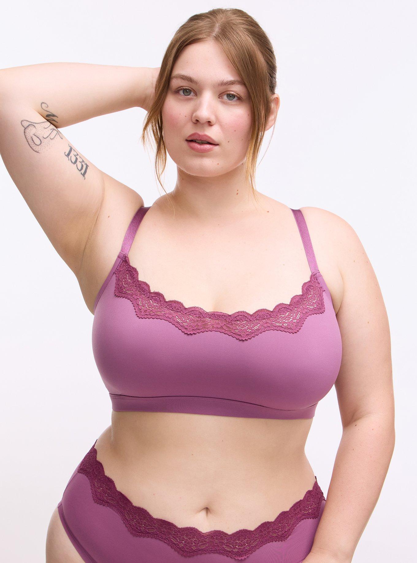 Butter Unlined Scoop Bralette, ARGYLE PURPLE, hi-res