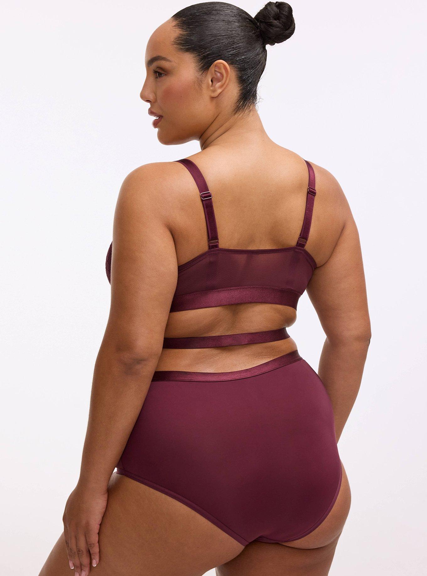 Carrie Unlined Triangle Lace Bralette, FIG, alternate