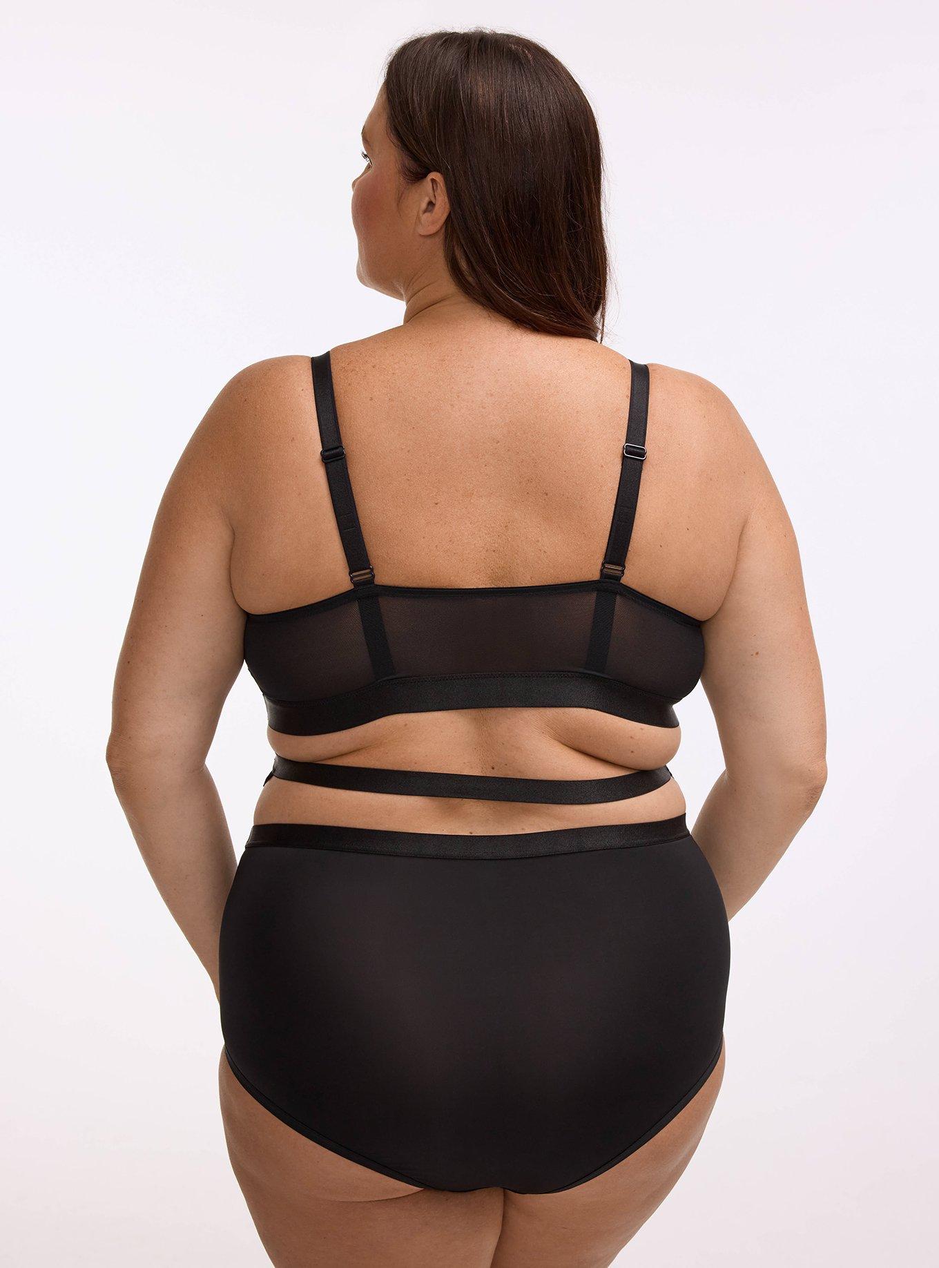 Carrie Unlined Triangle Lace Bralette, RICH BLACK, alternate