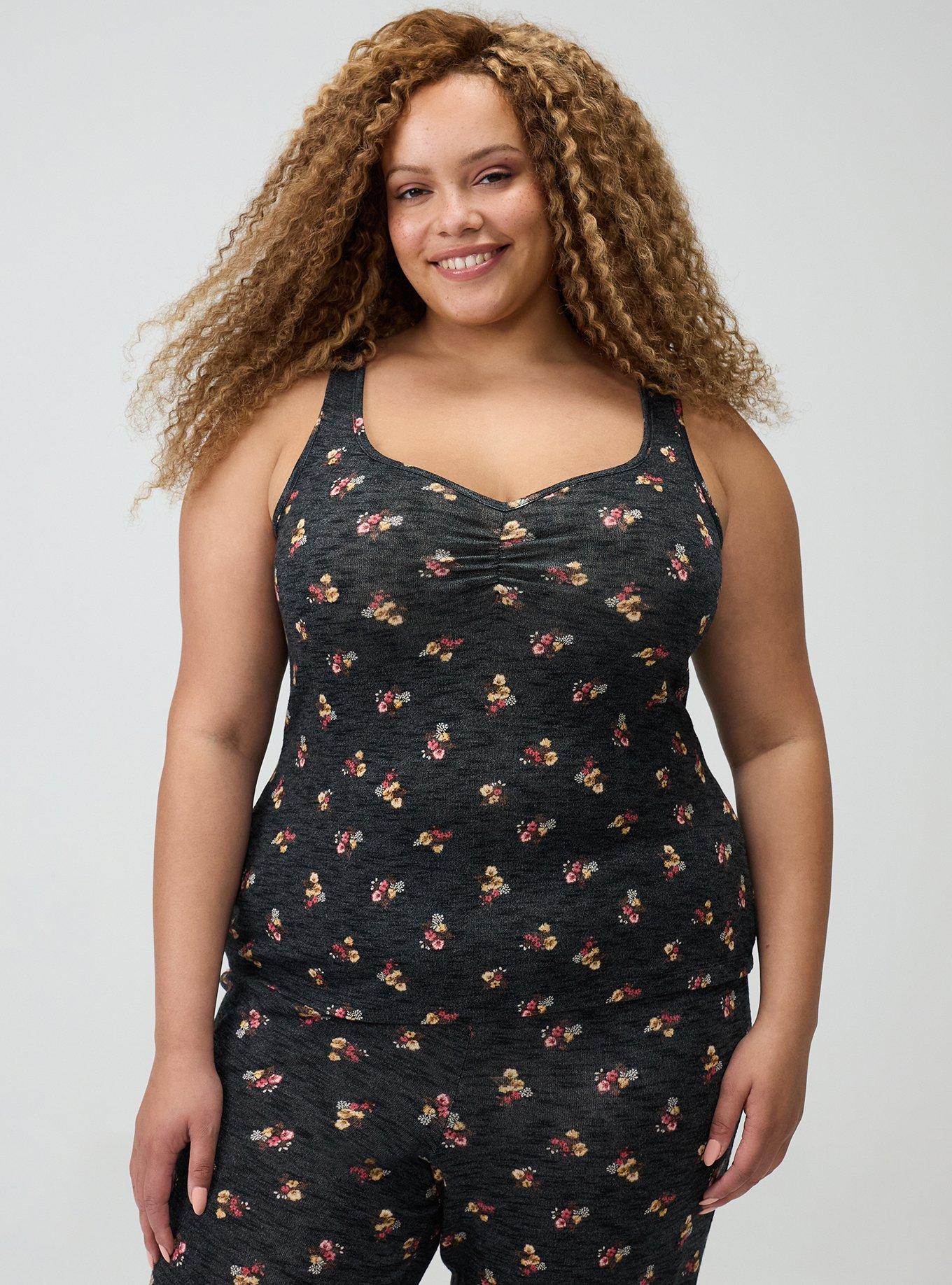 Hacci Lounge Tank, SANDY FLORAL BLACK, hi-res