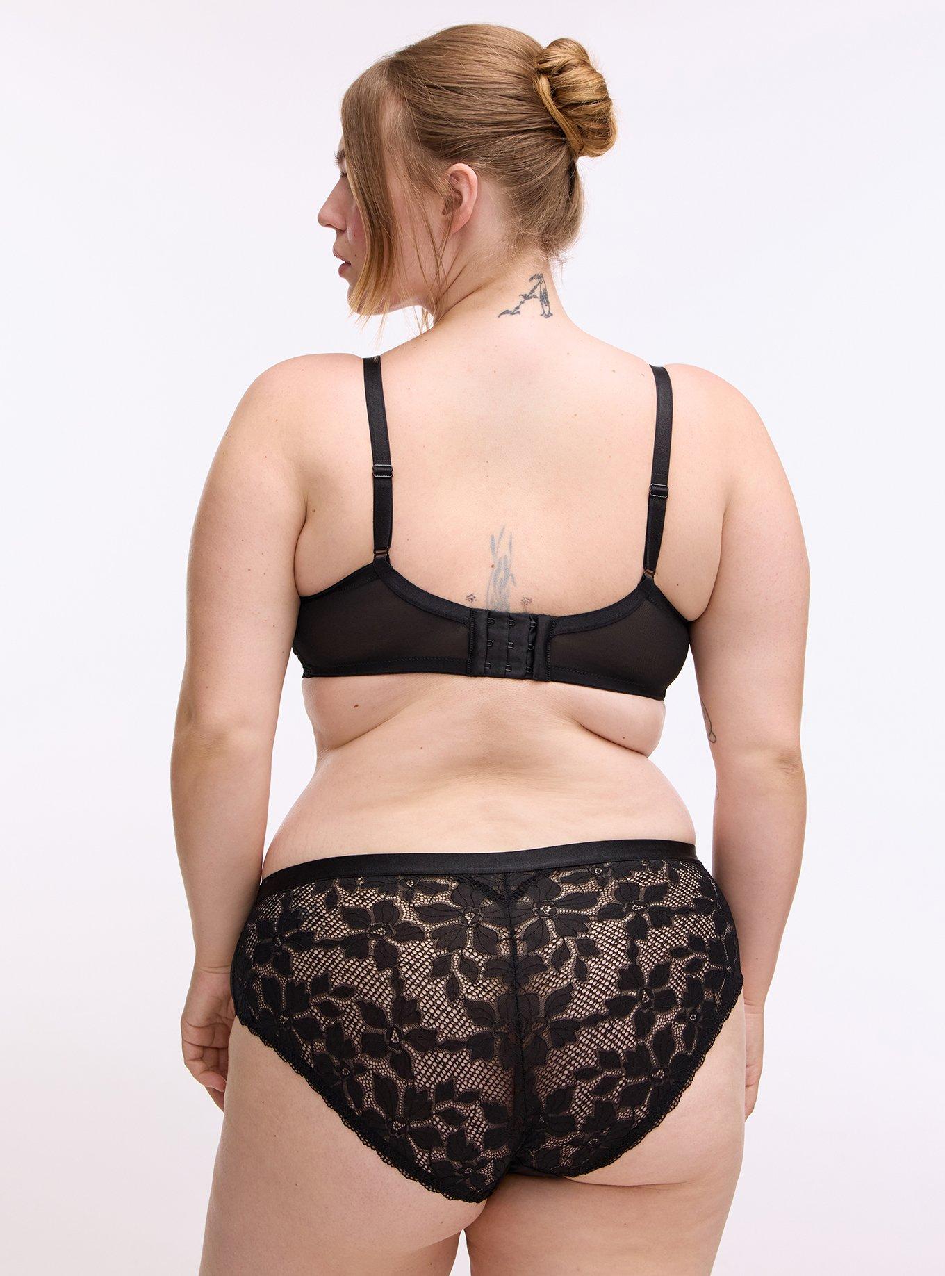 Ava Lace Mid-Rise Hipster Panty, RICH BLACK, alternate