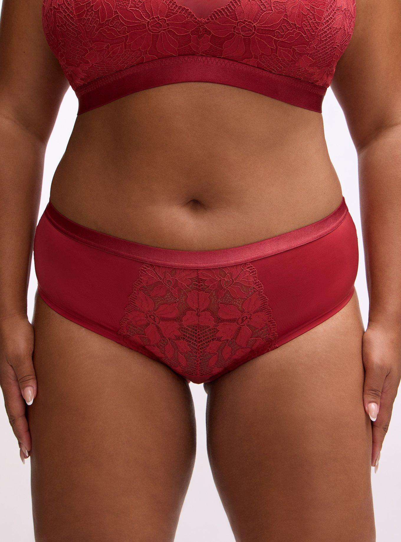 Ava Lace Mid-Rise Hipster Panty, GARNET, alternate