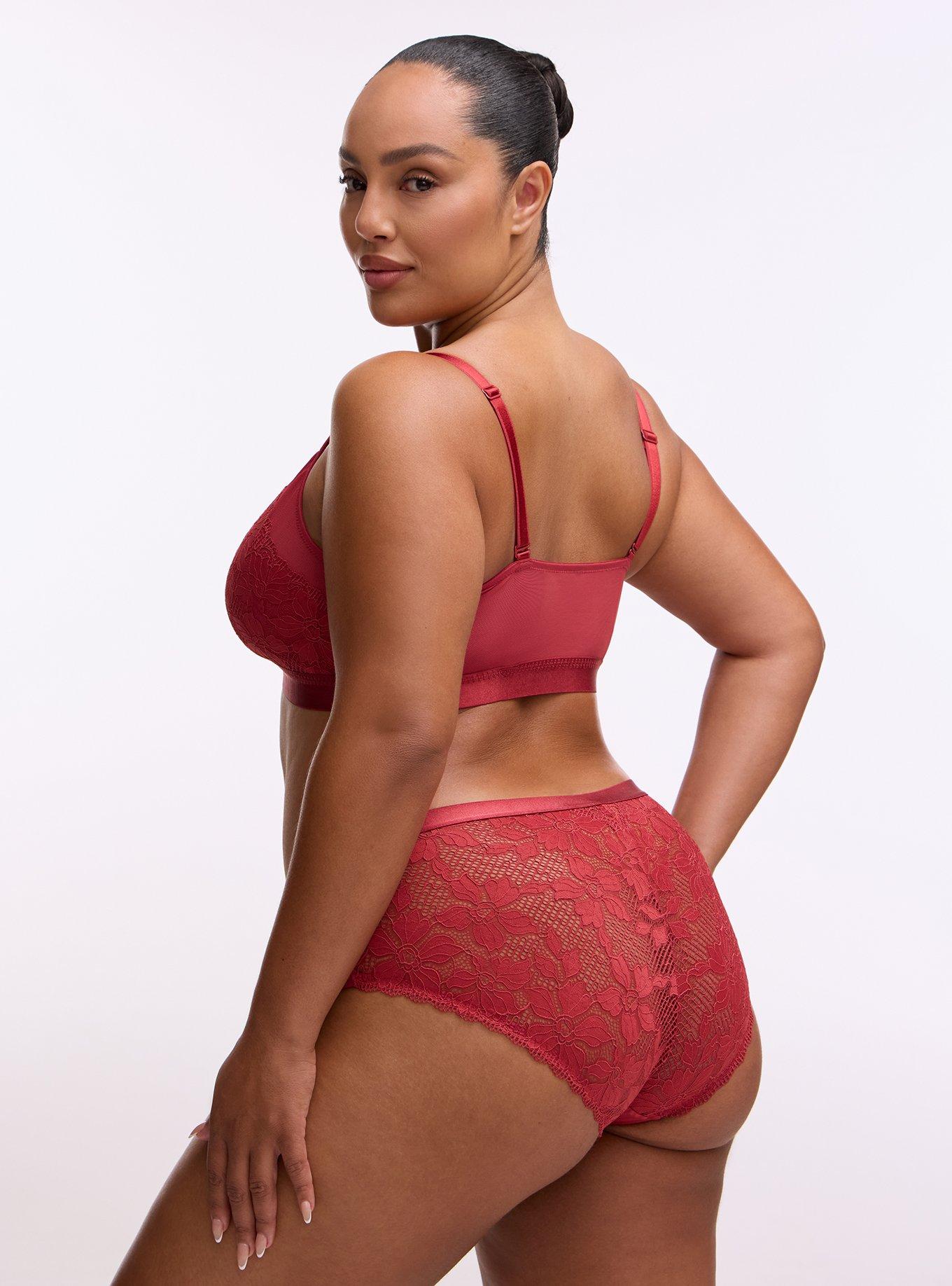 Ava Lace Mid-Rise Hipster Panty, GARNET, alternate