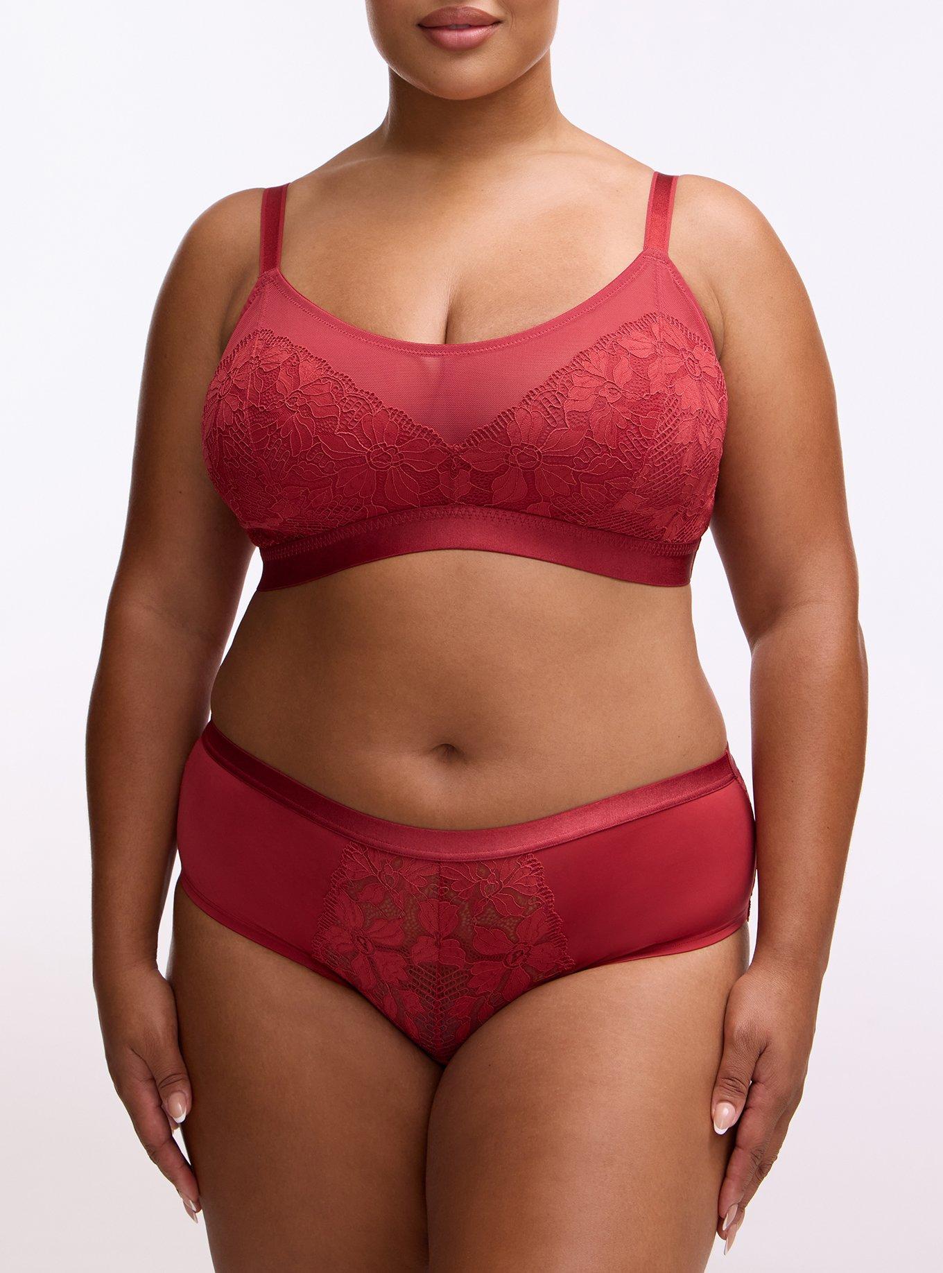 Ava Lace Mid-Rise Hipster Panty, GARNET, alternate