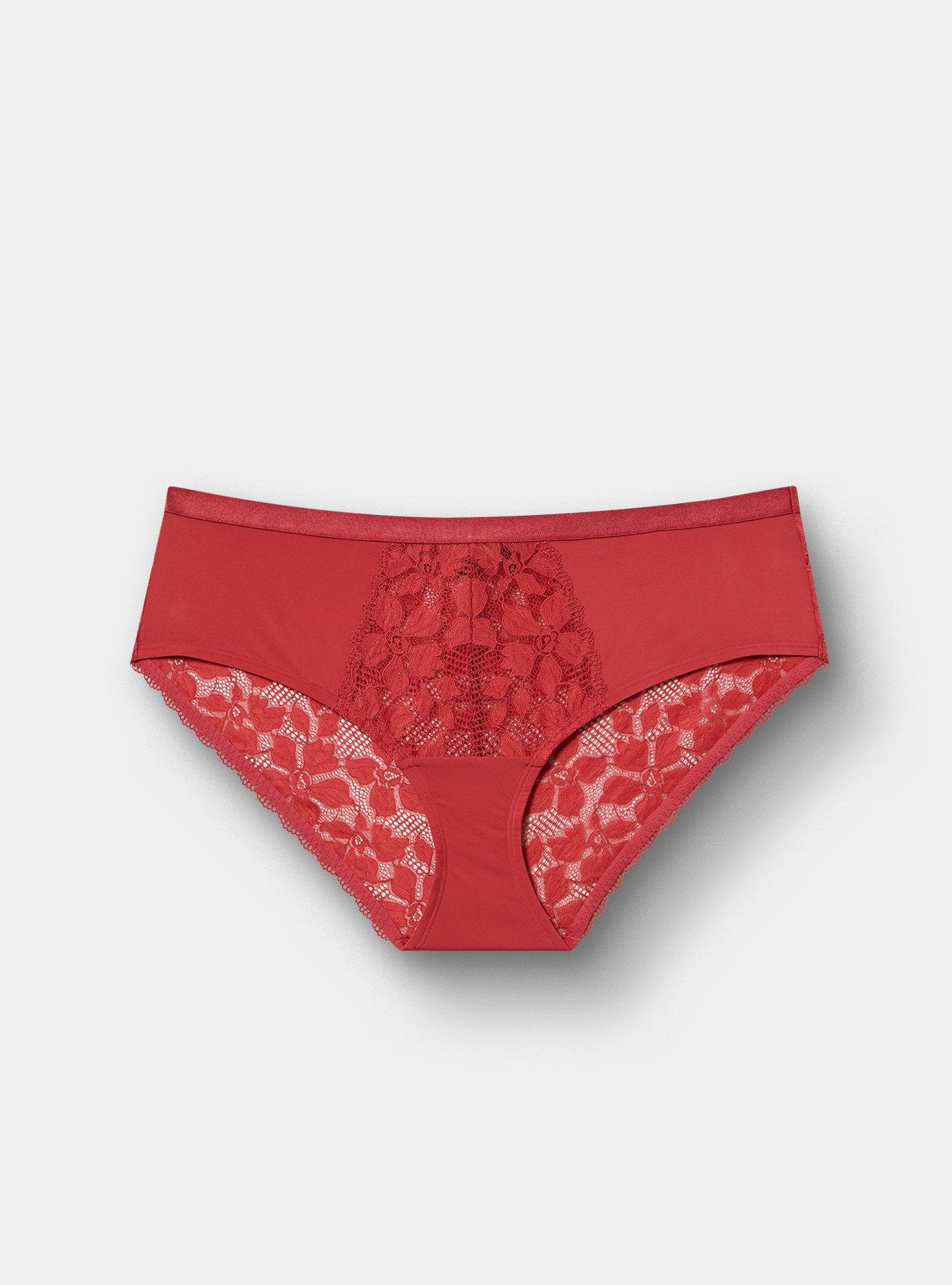 Ava Lace Mid-Rise Hipster Panty, GARNET, flat