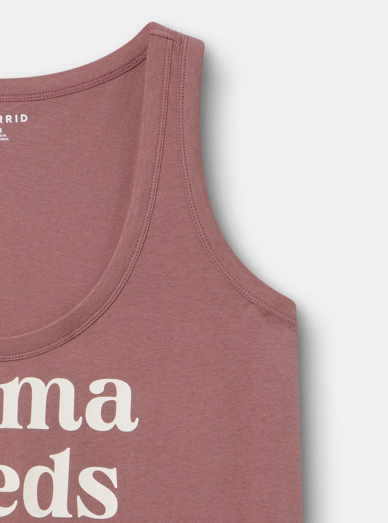 Heritage Jersey Scoop Tank, MAMA NEEDS COFFEE ROSE TAUPE, alternate