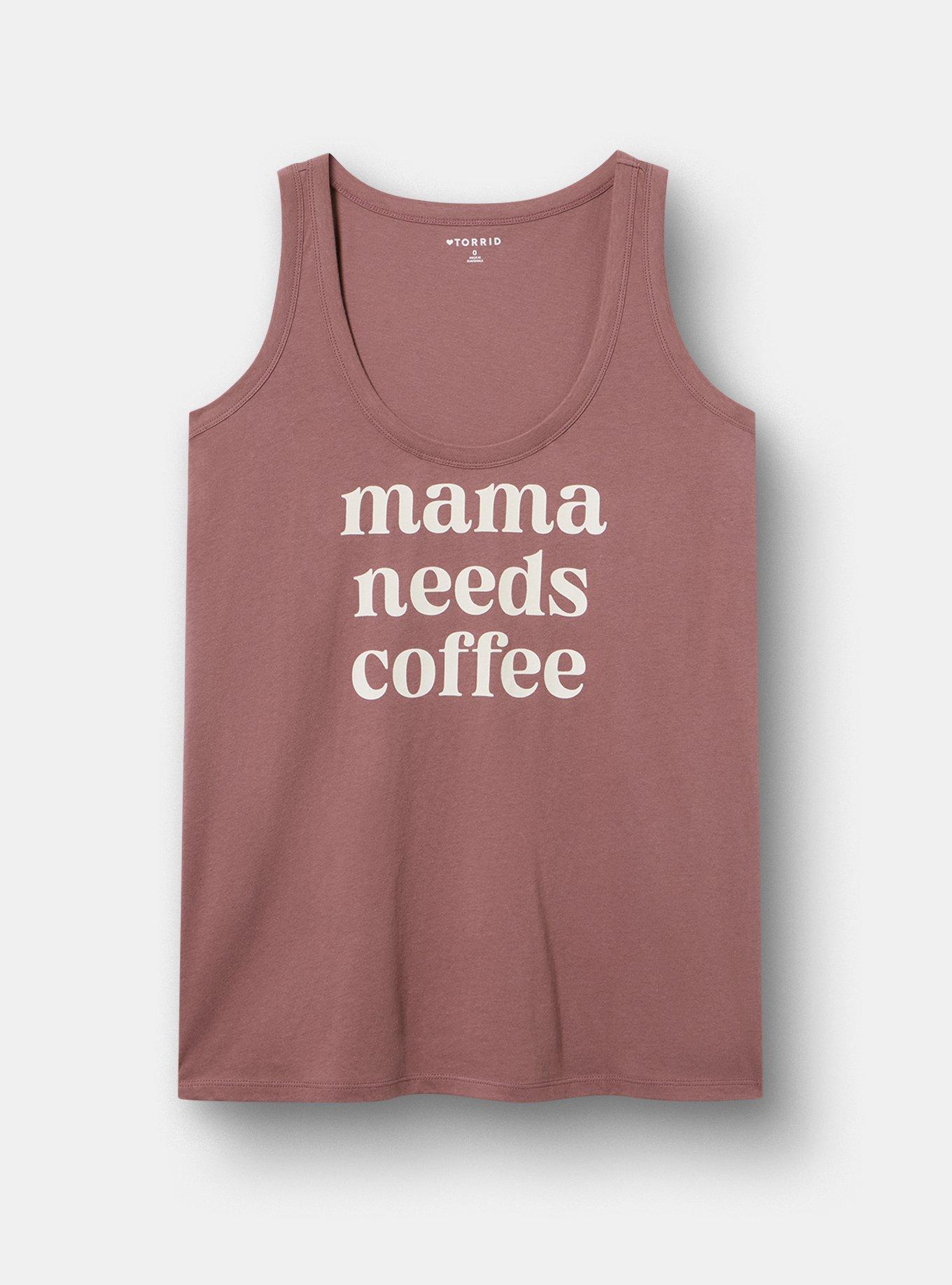 Heritage Jersey Scoop Tank, MAMA NEEDS COFFEE ROSE TAUPE, hi-res