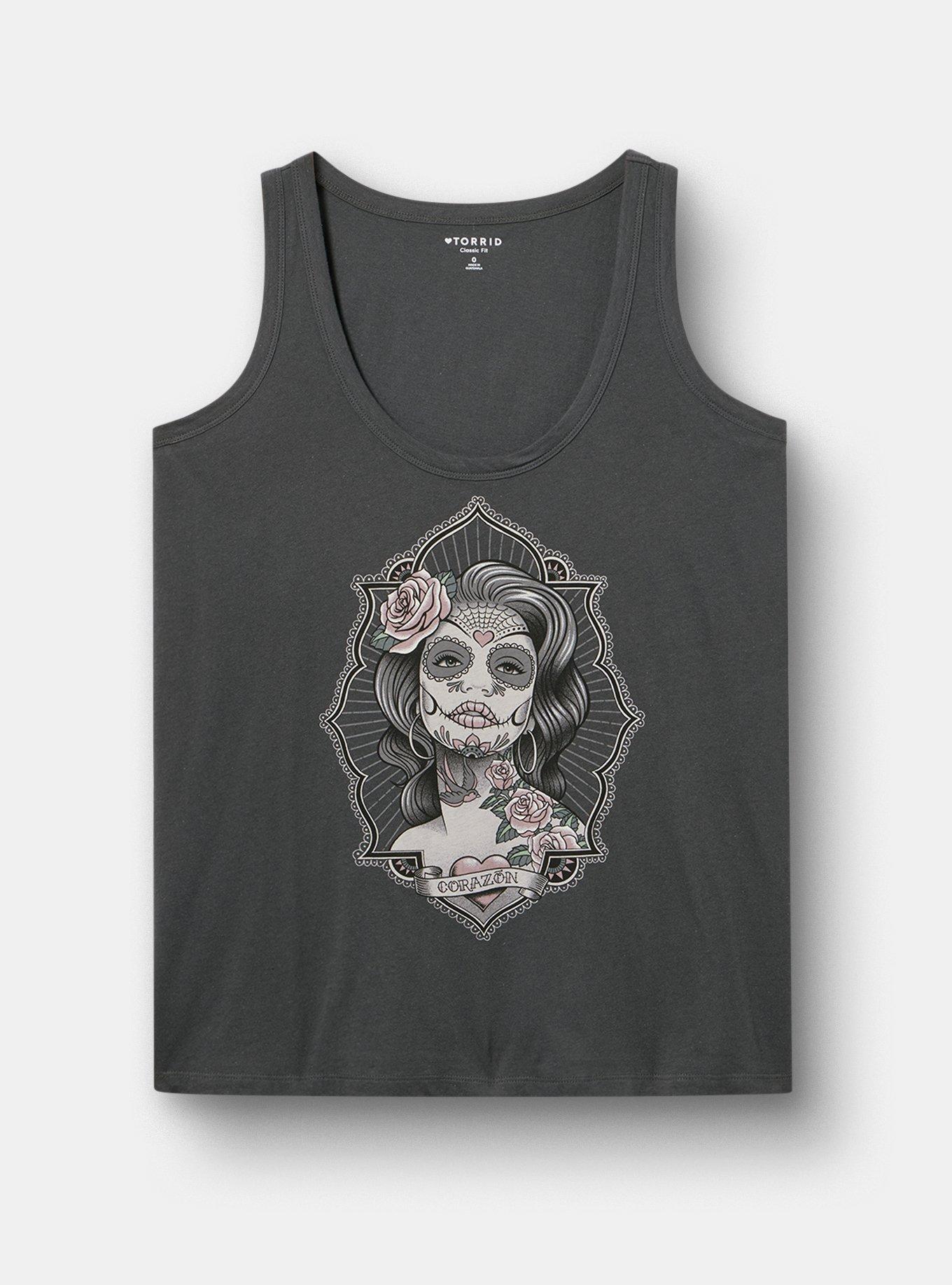 Heritage Jersey Scoop Tank, MUERTA CORAZON VINTAGE BLACK, hi-res