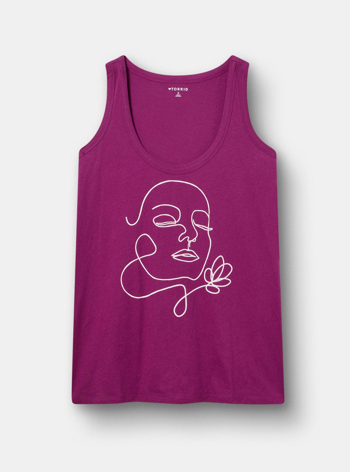 Heritage Jersey Scoop Tank, LINE FACE PLUM CASPIA, hi-res