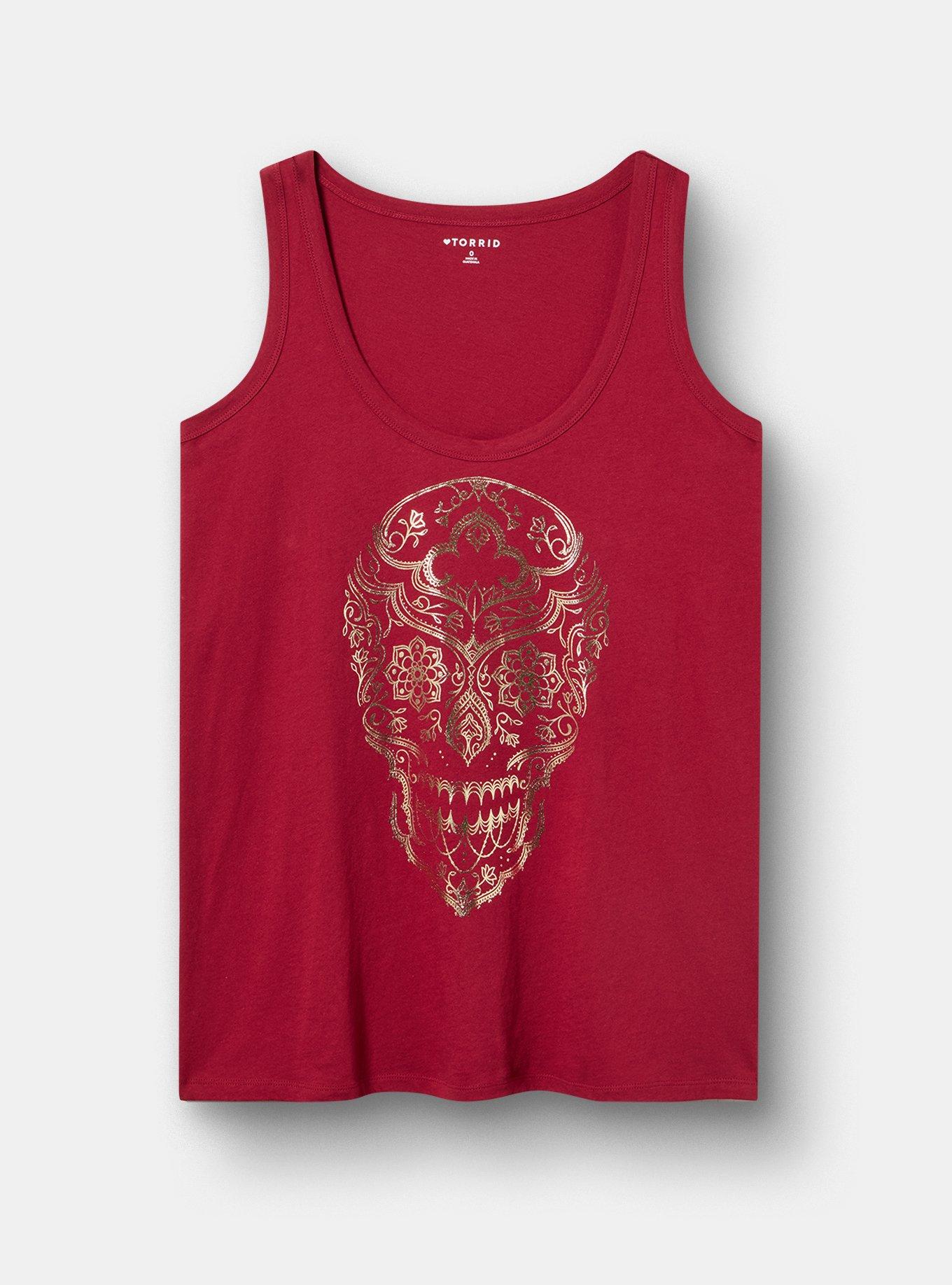Heritage Jersey Scoop Tank, HENNA SKULL RUMBA RED, hi-res