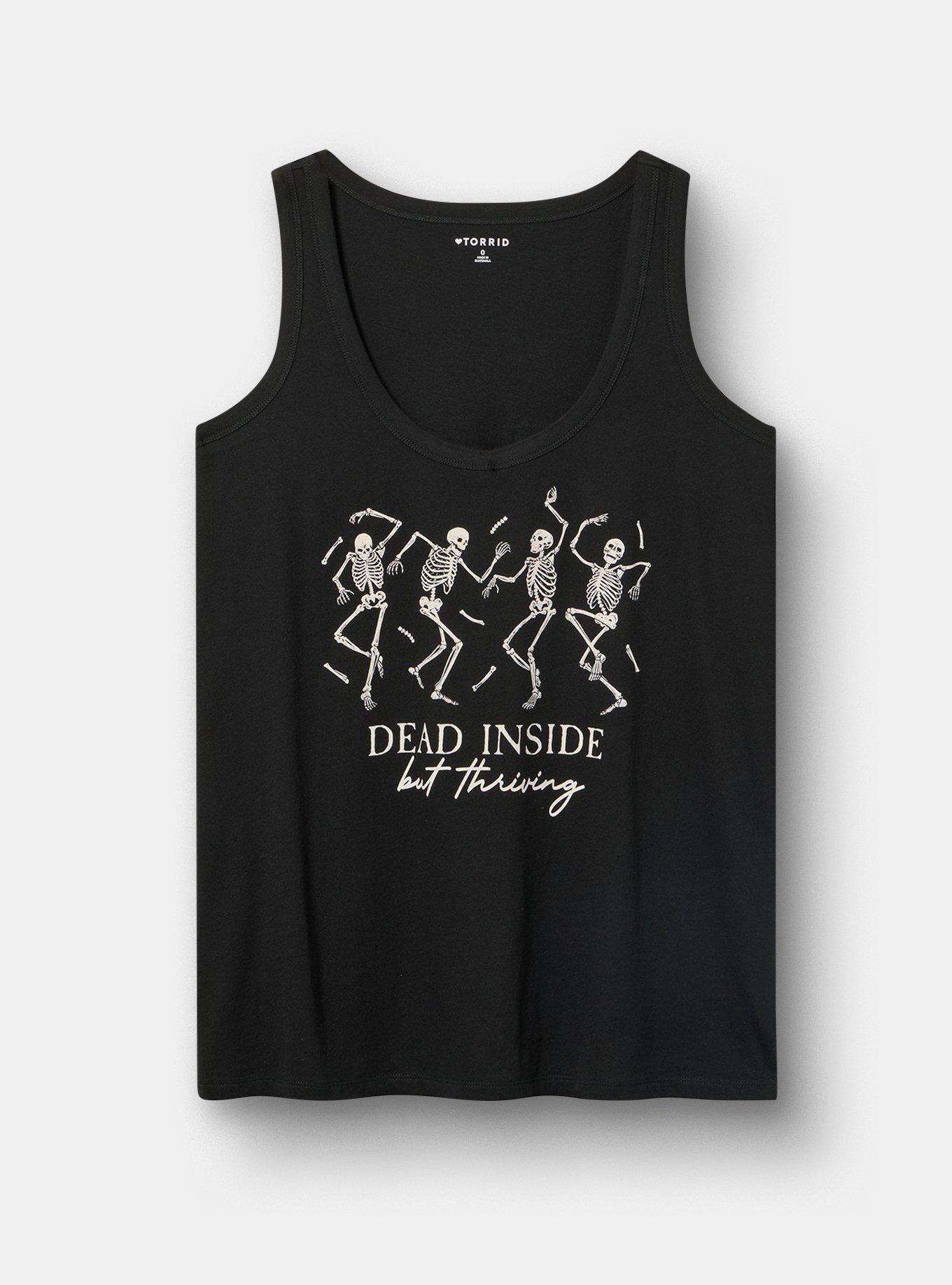 Plus Size Heritage Jersey Scoop Tank, SKELETON THRIVING DEEP BLACK, hi-res