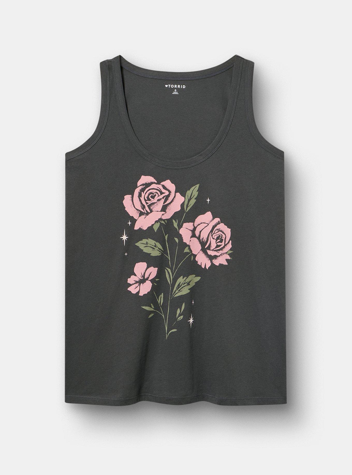 Heritage Jersey Scoop Tank, FLORAL STAR VINTAGE BLACK, hi-res