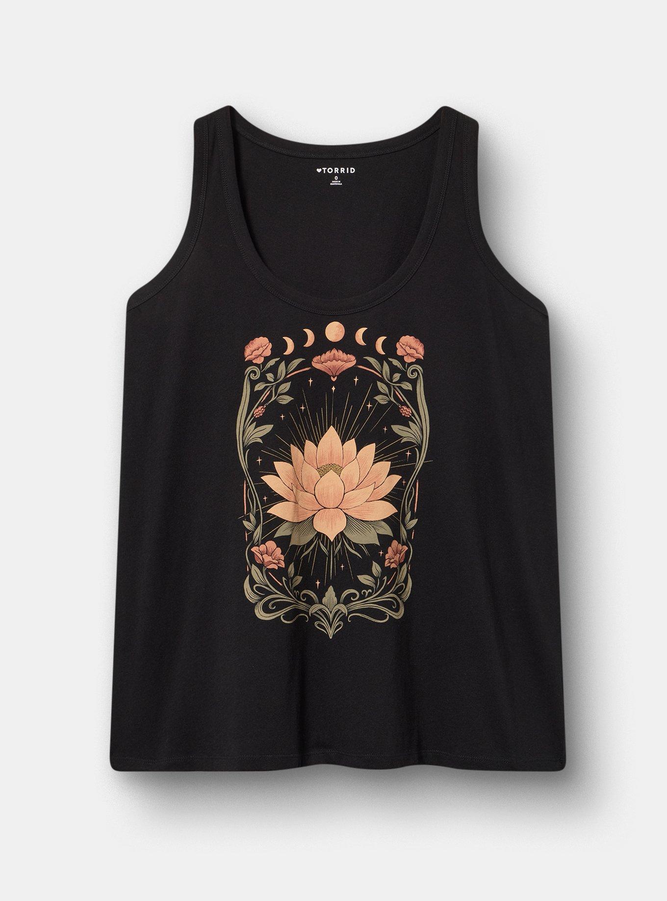 Heritage Jersey Scoop Tank, CELESTIAL LOTUS DEEP BLACK, hi-res