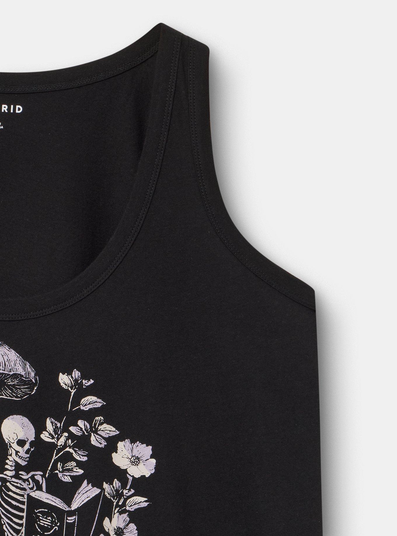Heritage Jersey Scoop Tank, FLOWER SKELETON READING DEEP BLACK, alternate