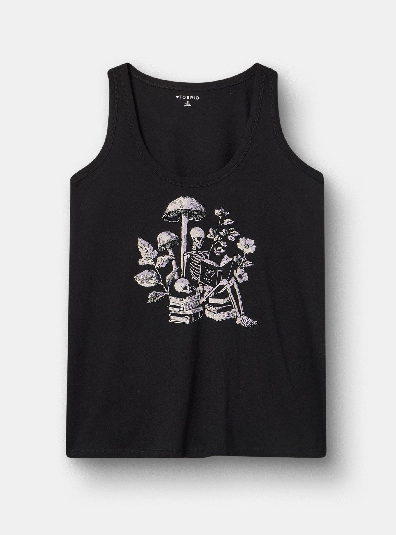 Heritage Jersey Scoop Tank, FLOWER SKELETON READING DEEP BLACK, hi-res