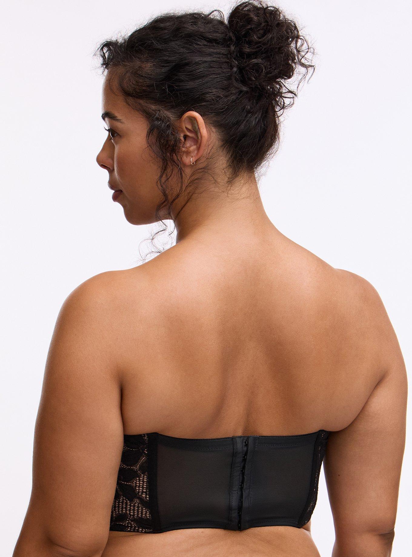 Ava Lace Wire-Free Bustier, RICH BLACK, alternate