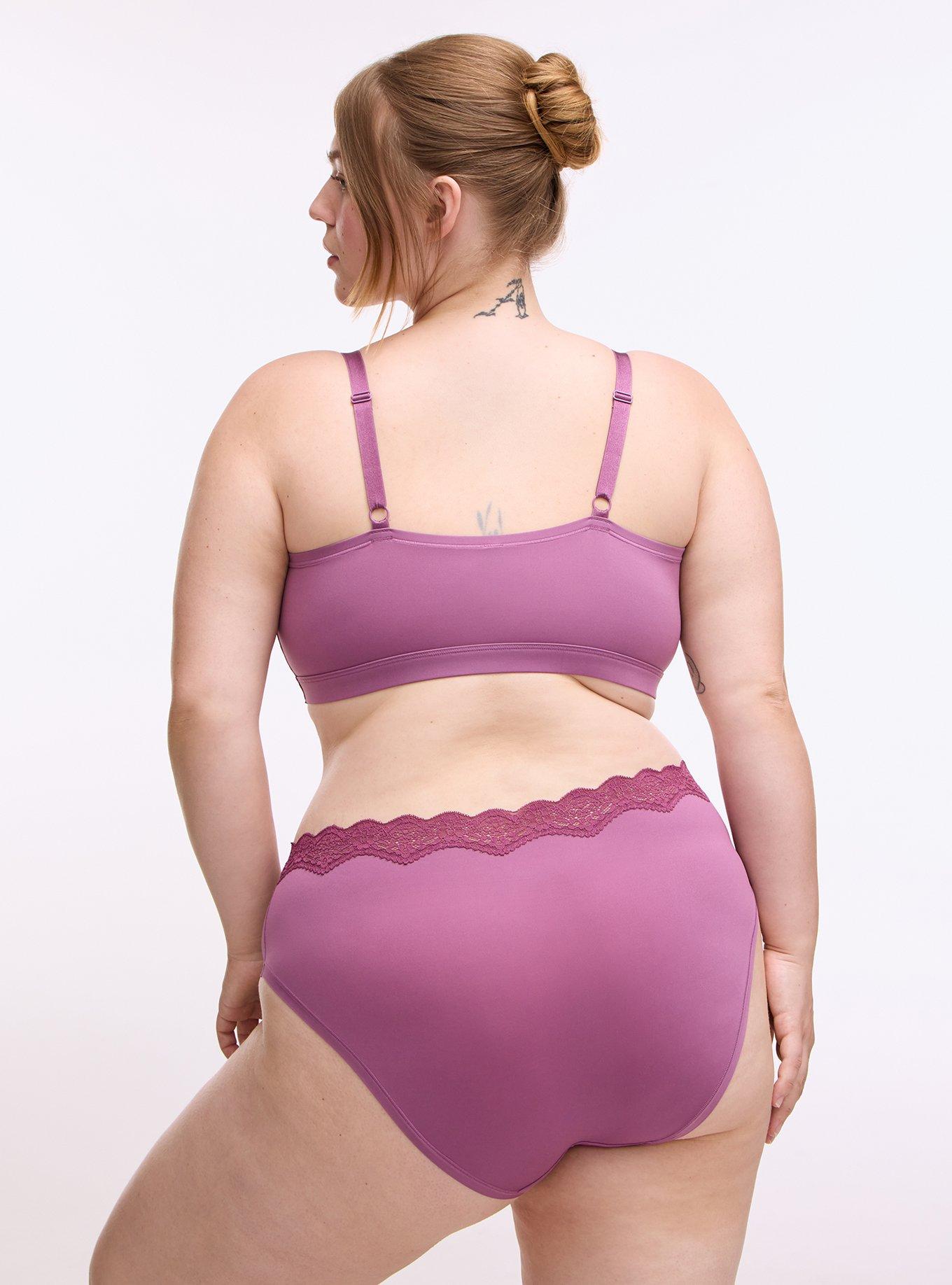 Butter Mid-Rise Lace Trim Brief Panty, ARGYLE PURPLE, alternate