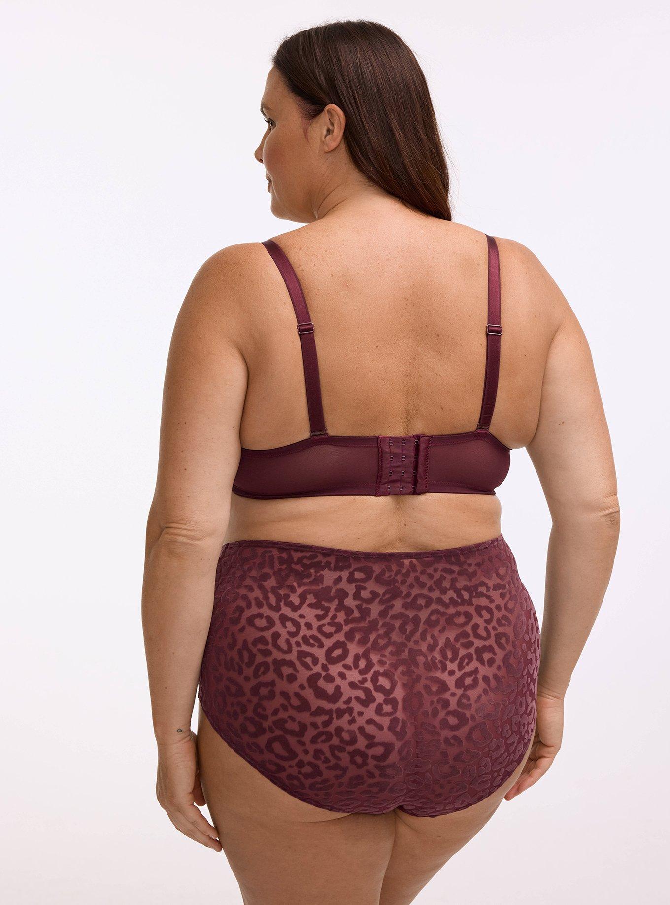 Plunge Push-Up Flocked Mesh High Apex Bra, MONDAY LEOPARD  PURPLE, alternate