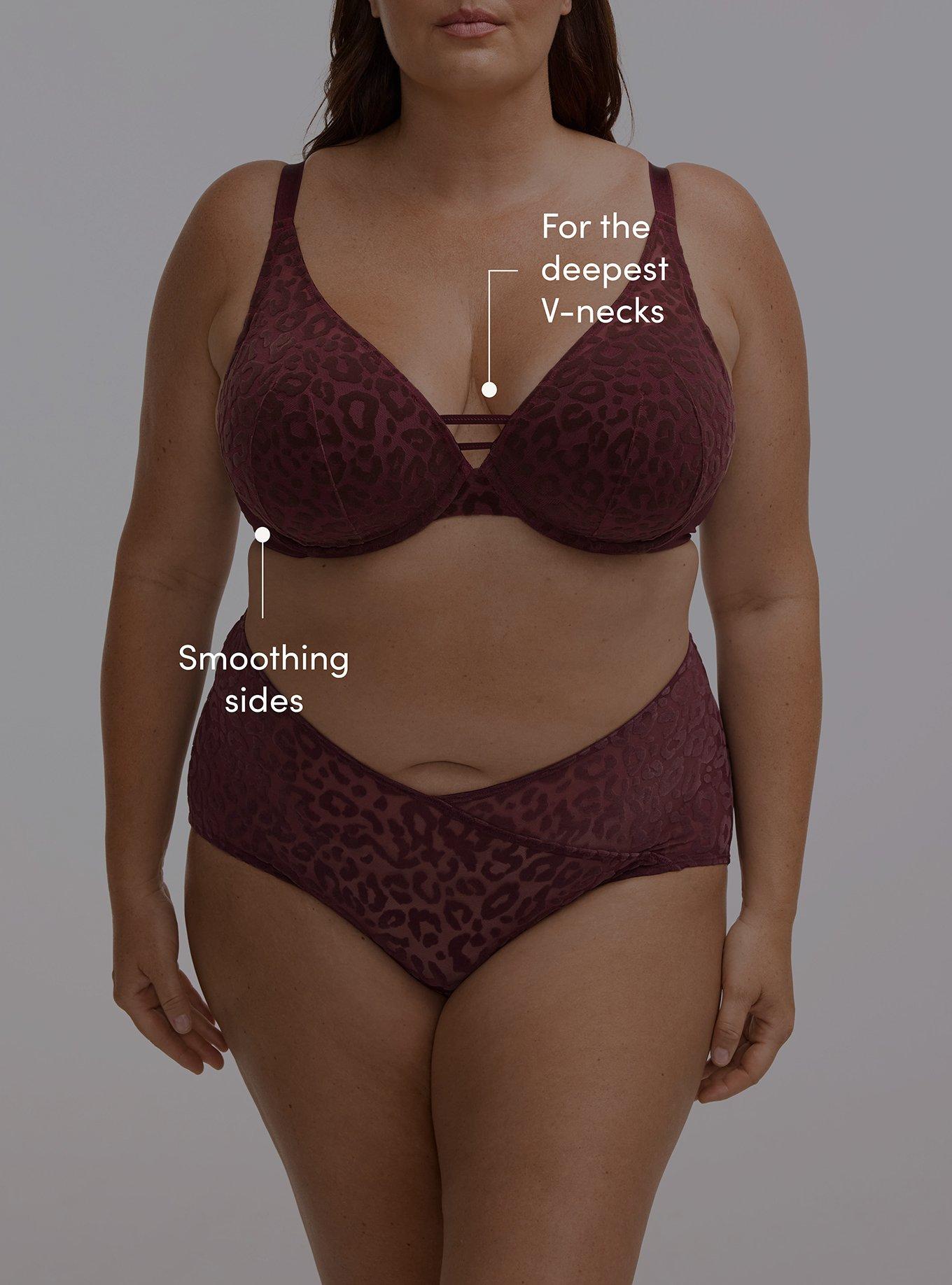 Plunge Push-Up Flocked Mesh High Apex Bra, MONDAY LEOPARD  PURPLE, alternate