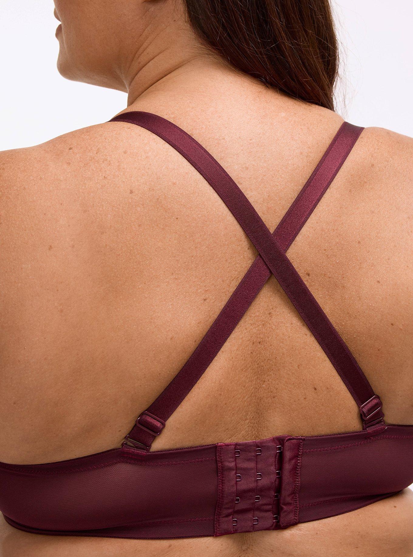 Plunge Push-Up Flocked Mesh High Apex Bra, MONDAY LEOPARD  PURPLE, alternate
