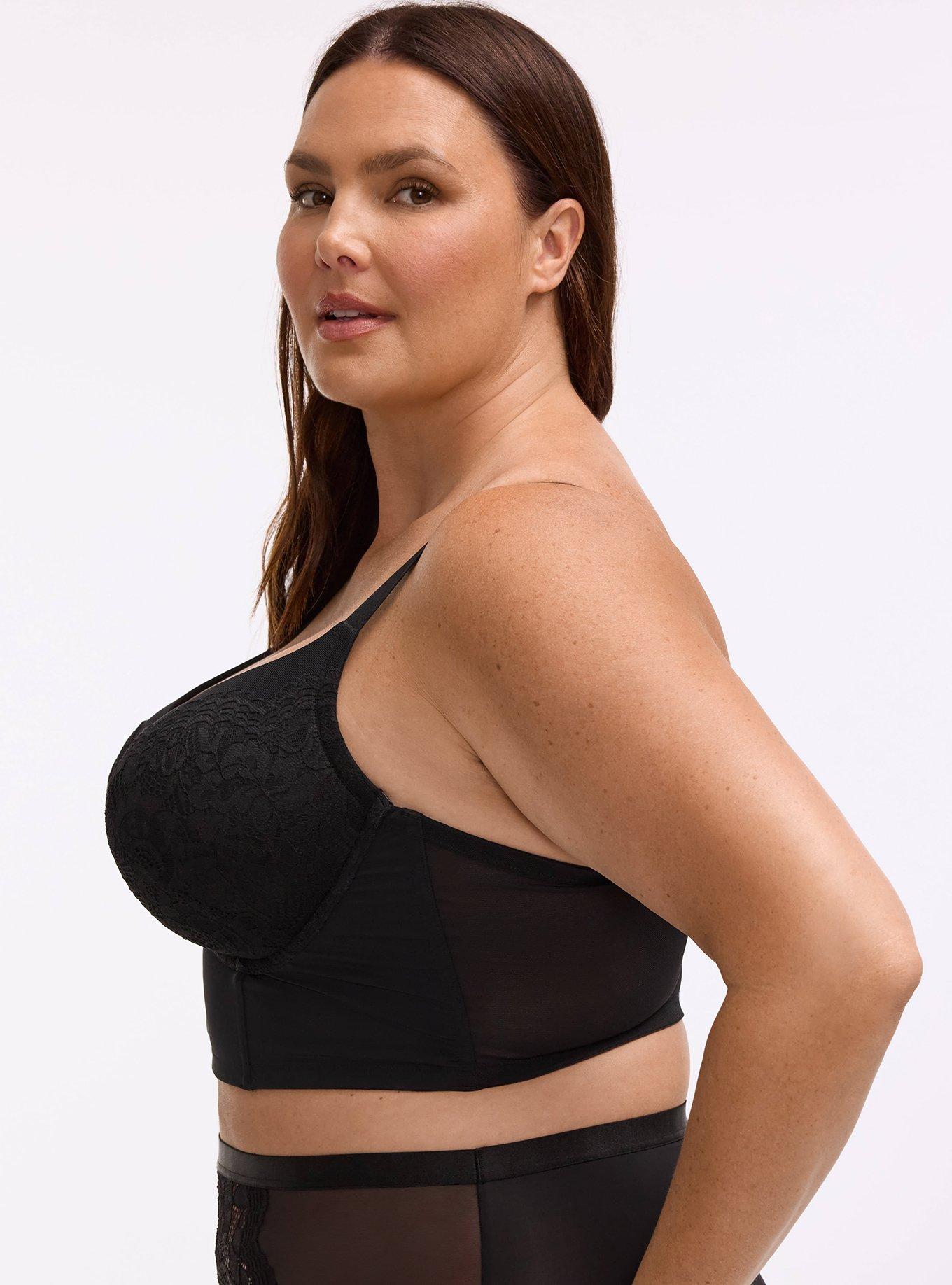 Nightfall XO Push-Up Plunge Lace Bra, RICH BLACK, alternate