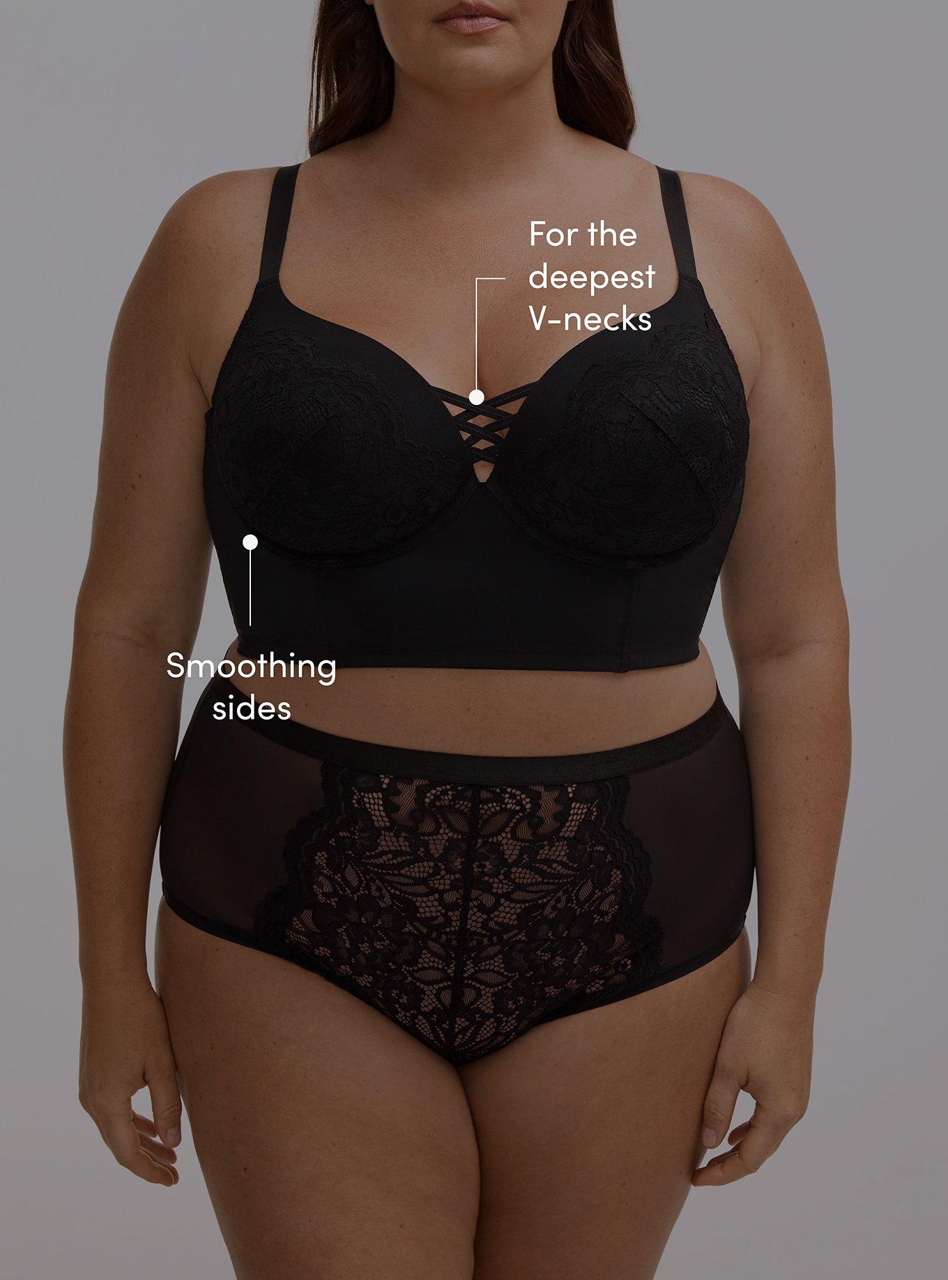 Nightfall XO Push-Up Plunge Lace Bra, RICH BLACK, alternate