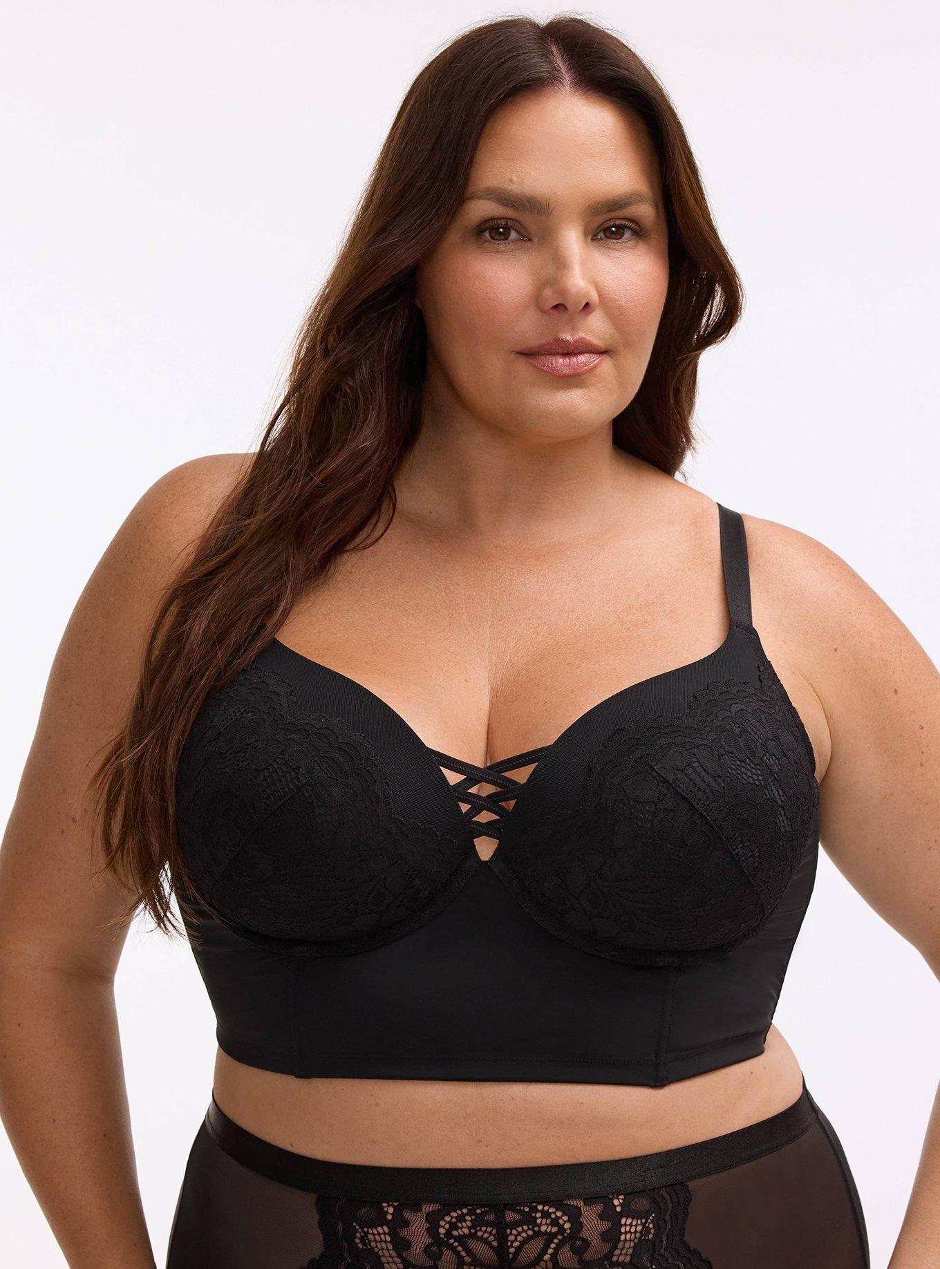 Nightfall XO Push-Up Plunge Lace Bra, RICH BLACK, hi-res