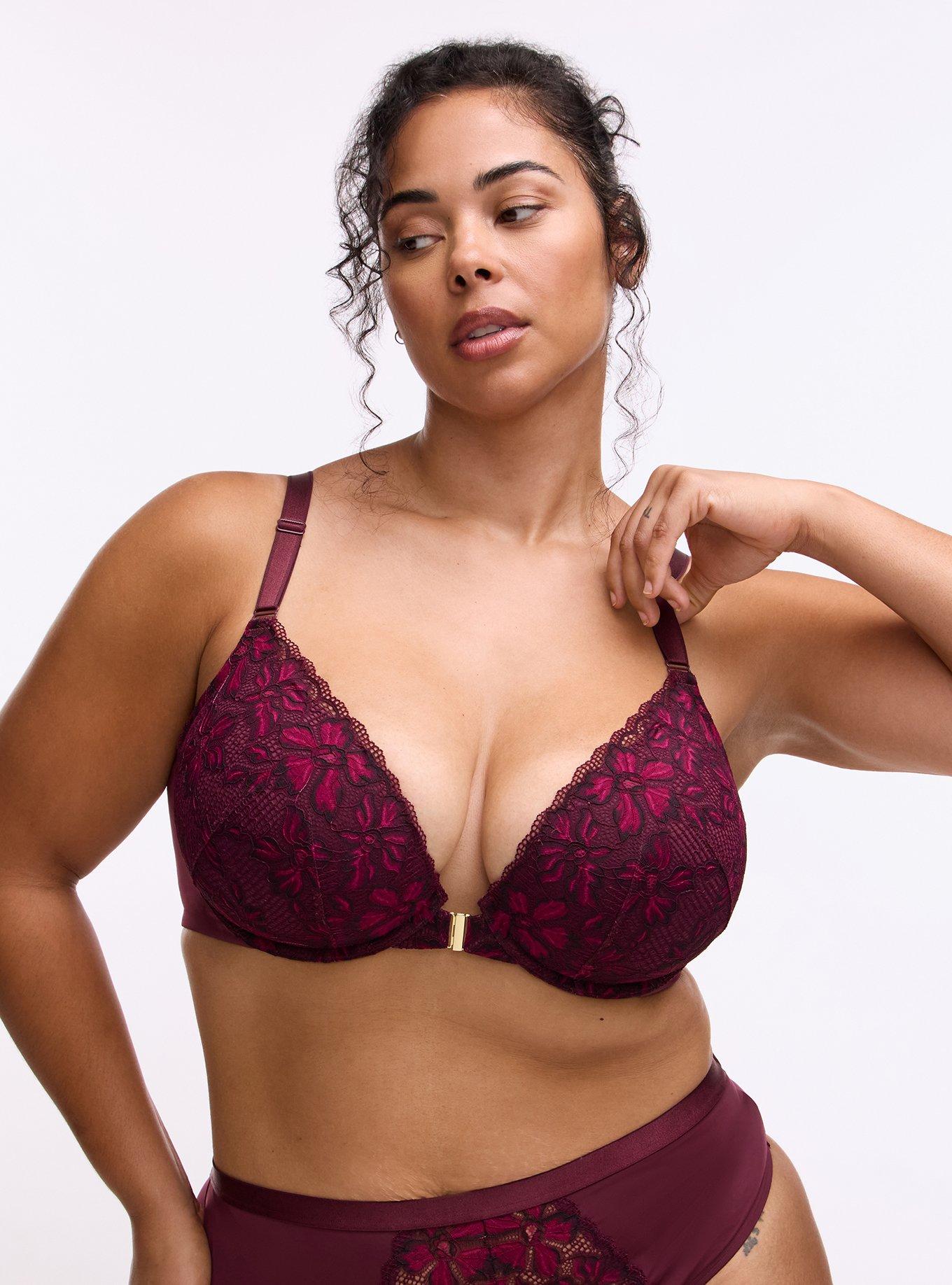 Plunge Push-Up Ava Lace Bra, FIG, hi-res