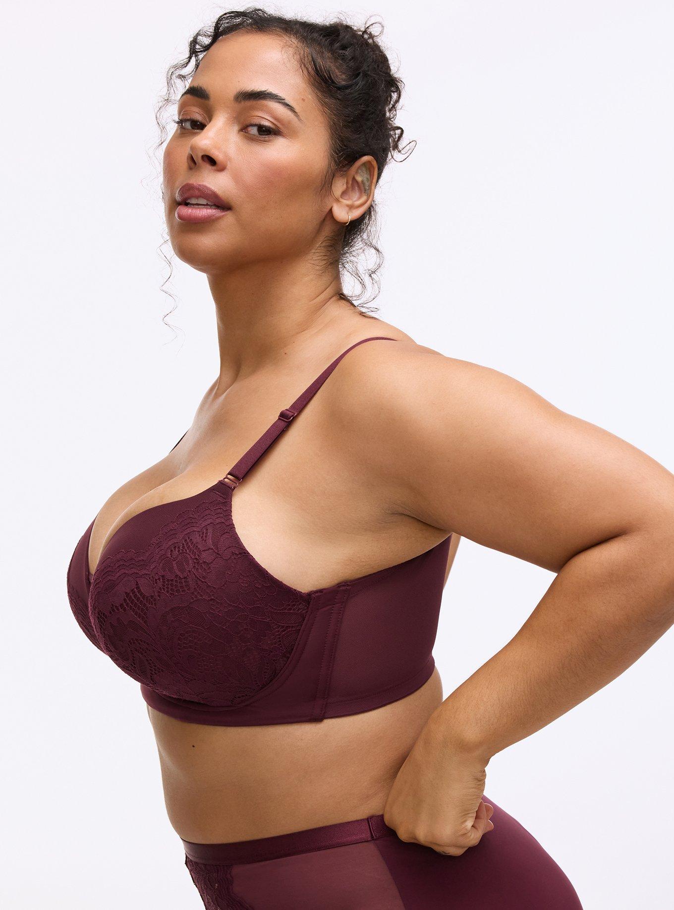 Nightfall Wire-Free Push-Up Lace Bra, FIG, alternate