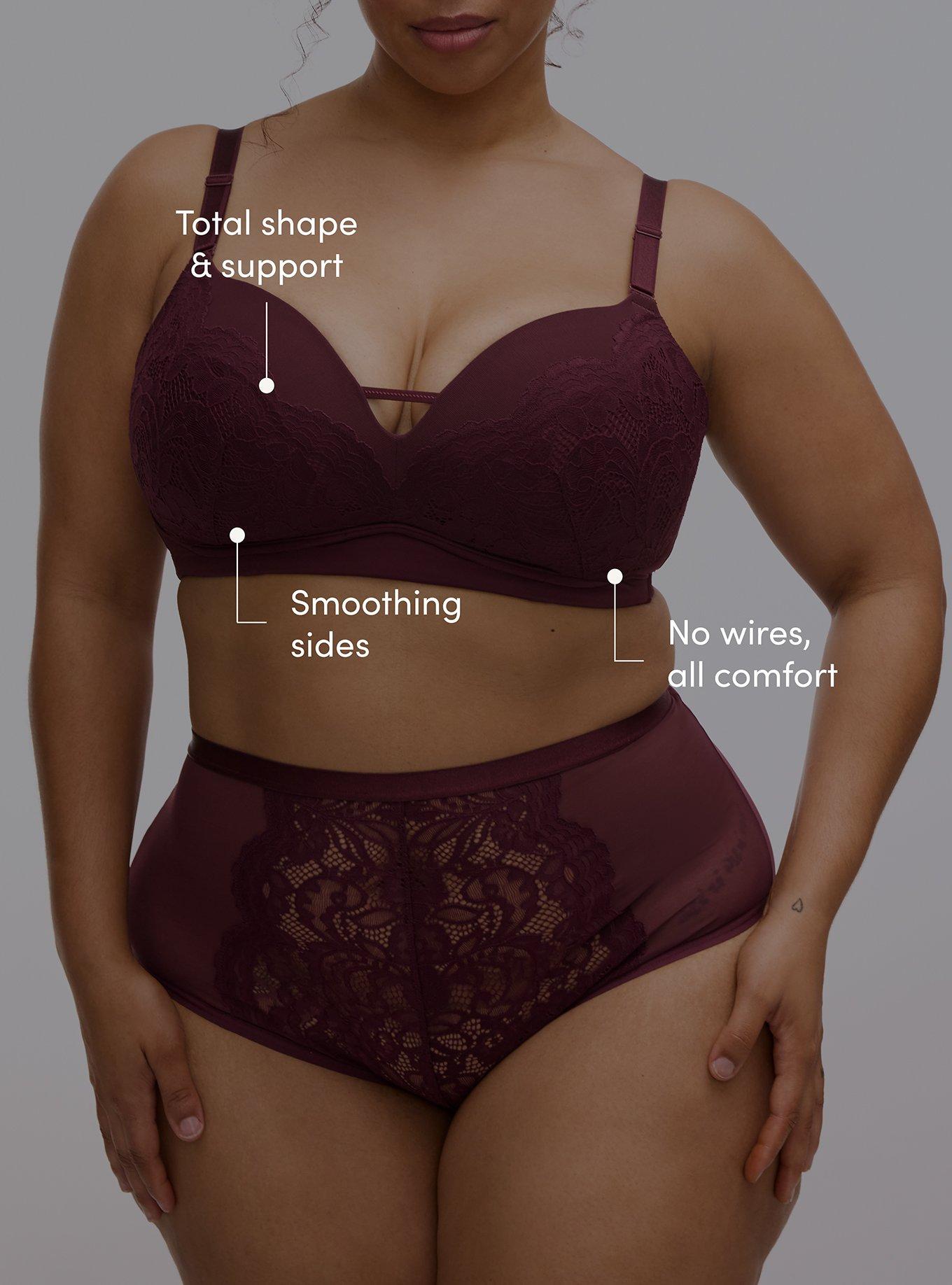 Nightfall Wire-Free Push-Up Lace Bra, FIG, alternate