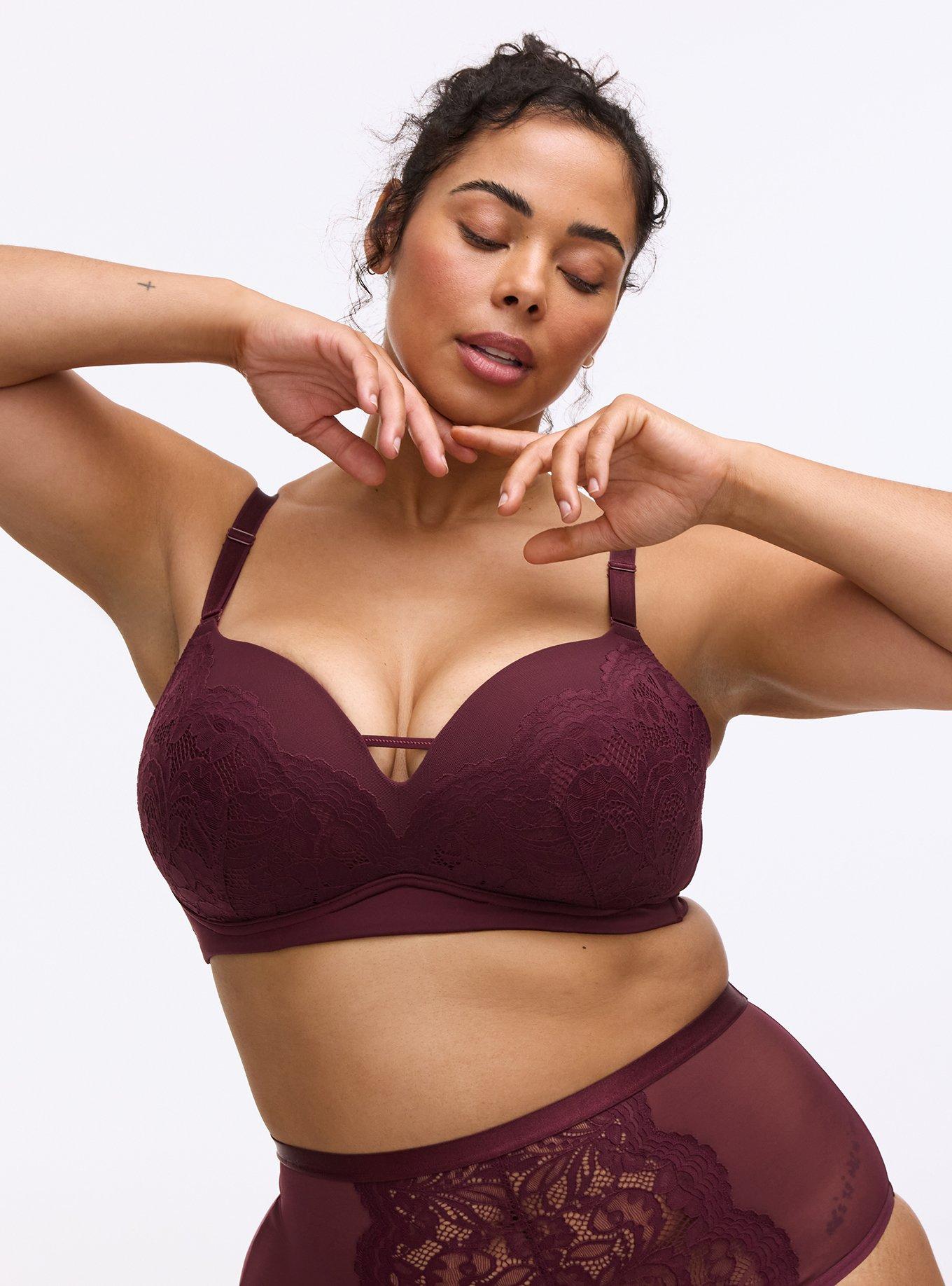 Nightfall Wire-Free Push-Up Lace Bra, FIG, hi-res