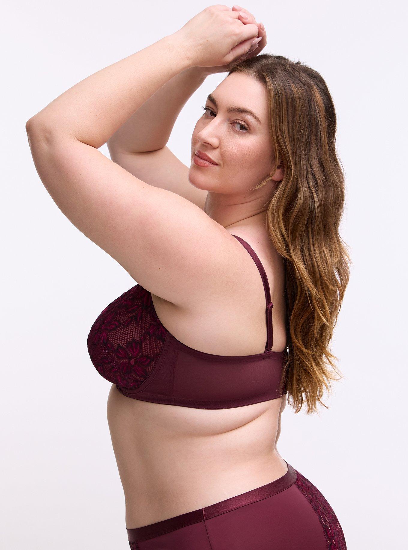 Full Coverage Unlined Ava Lace Bra, FIG, alternate