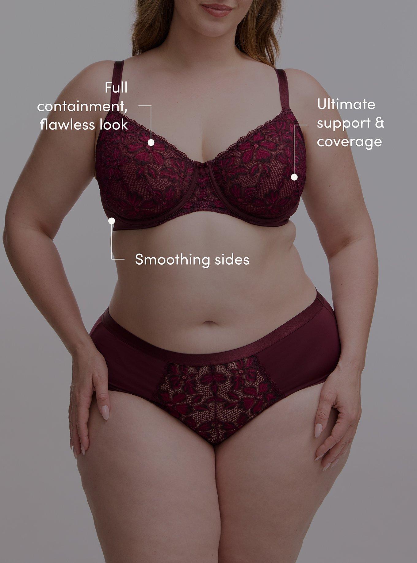 Full Coverage Unlined Ava Lace Bra, FIG, alternate