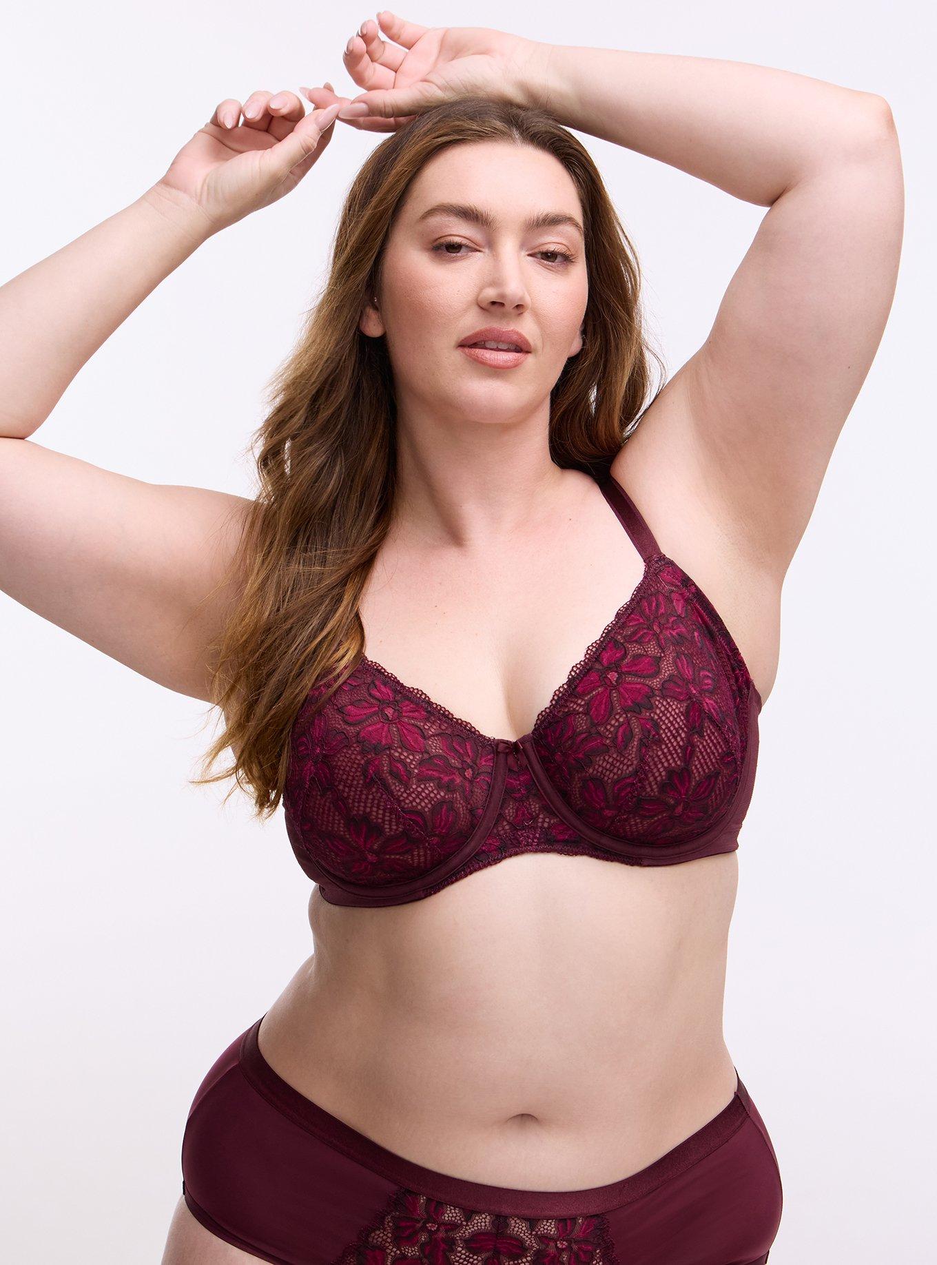 Full Coverage Unlined Ava Lace Bra, FIG, hi-res
