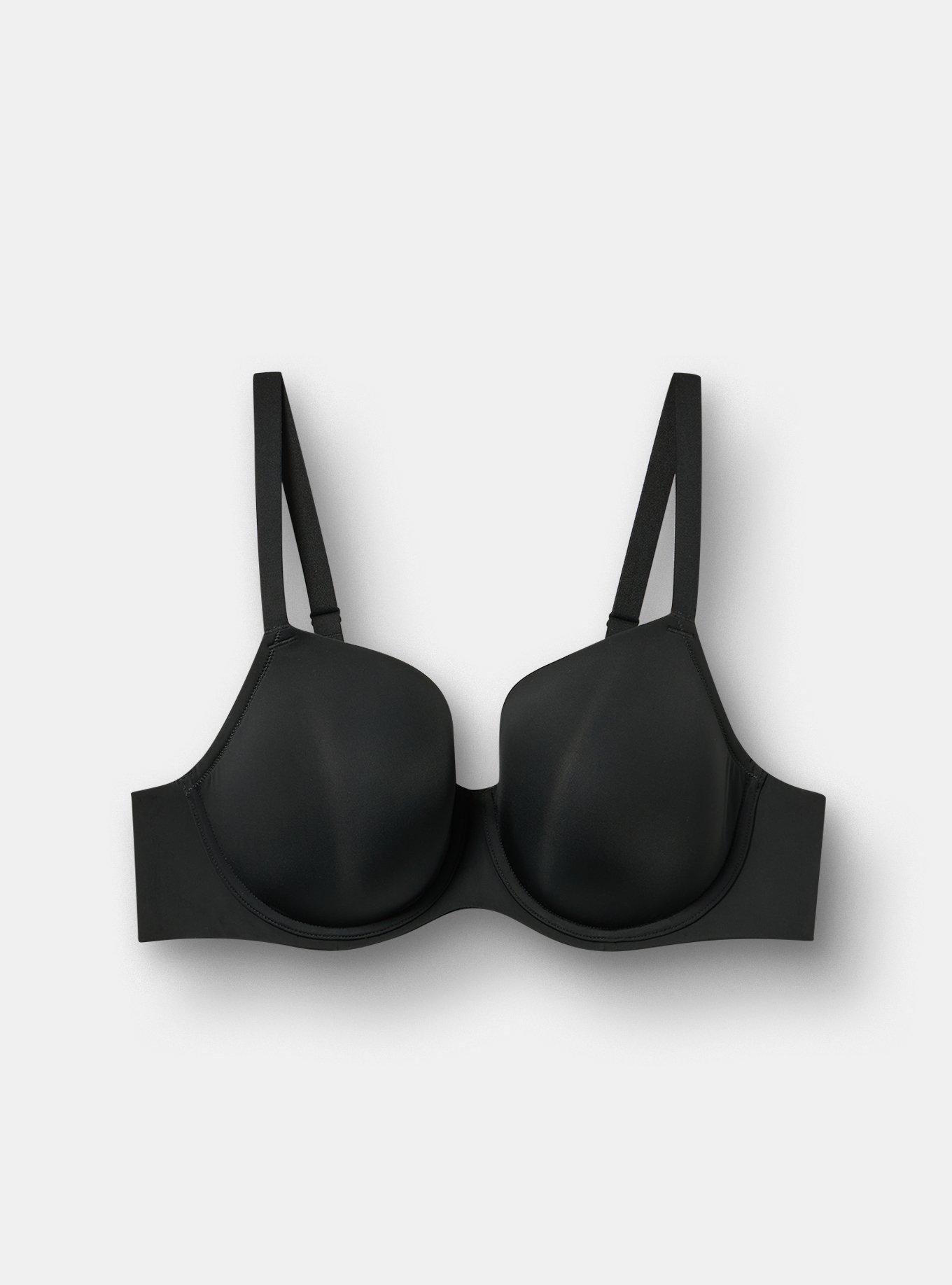 Plus Size Full Coverage Lightly Lined Bra, RICH BLACK, flat