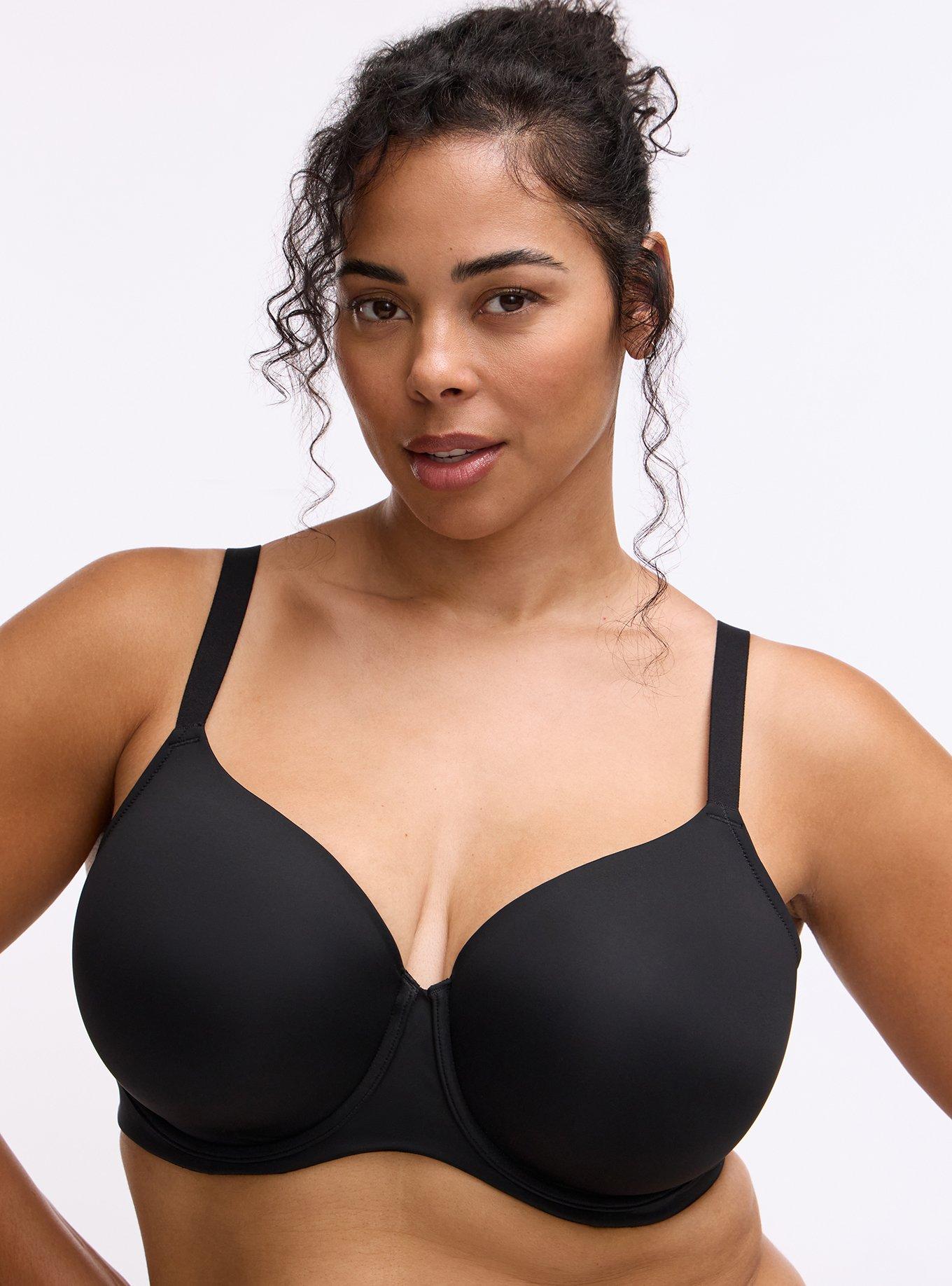 Plus Size Full Coverage Lightly Lined Bra, RICH BLACK, hi-res