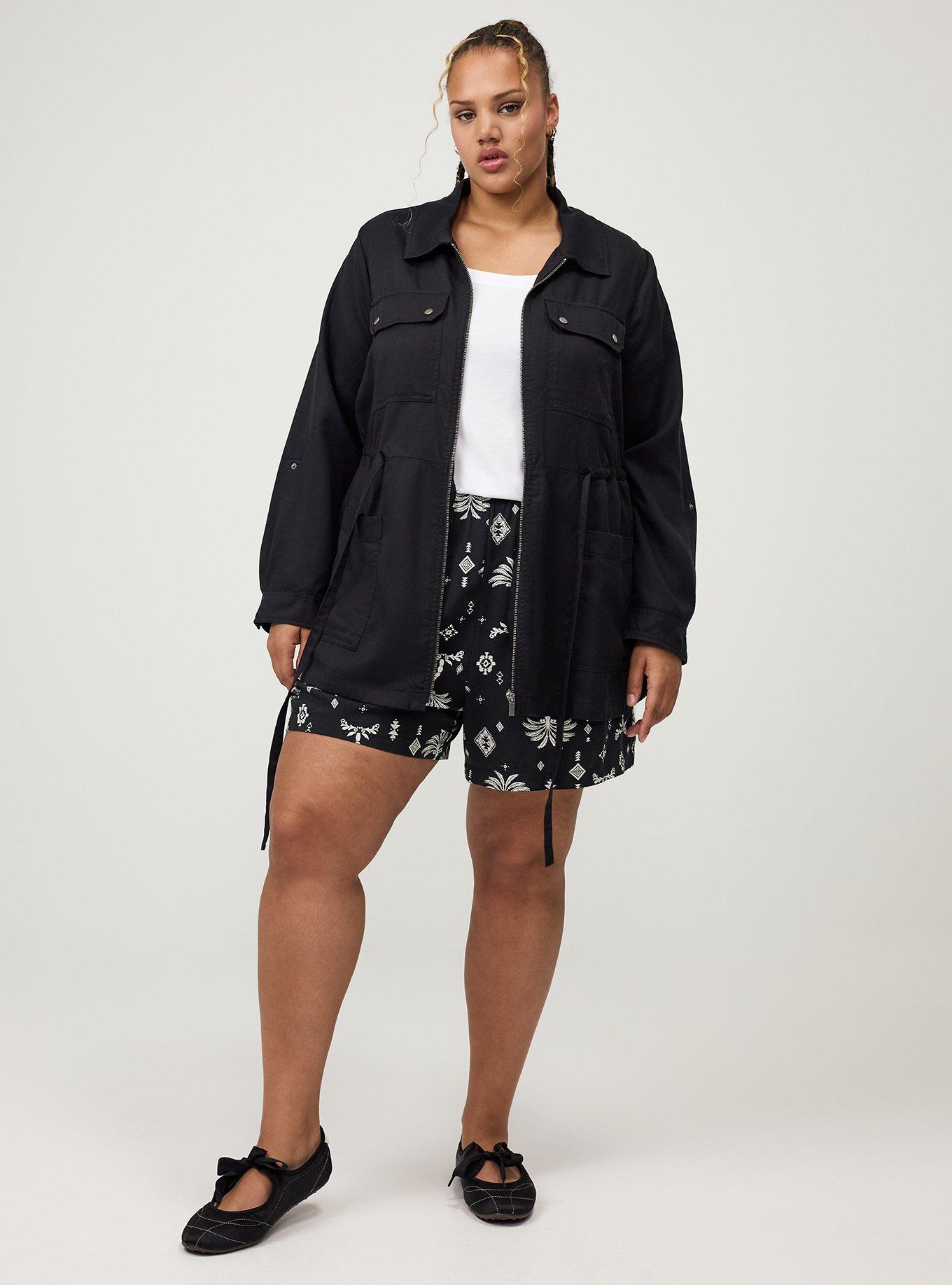 Lightweight Twill Anorak Jacket, DEEP BLACK, alternate