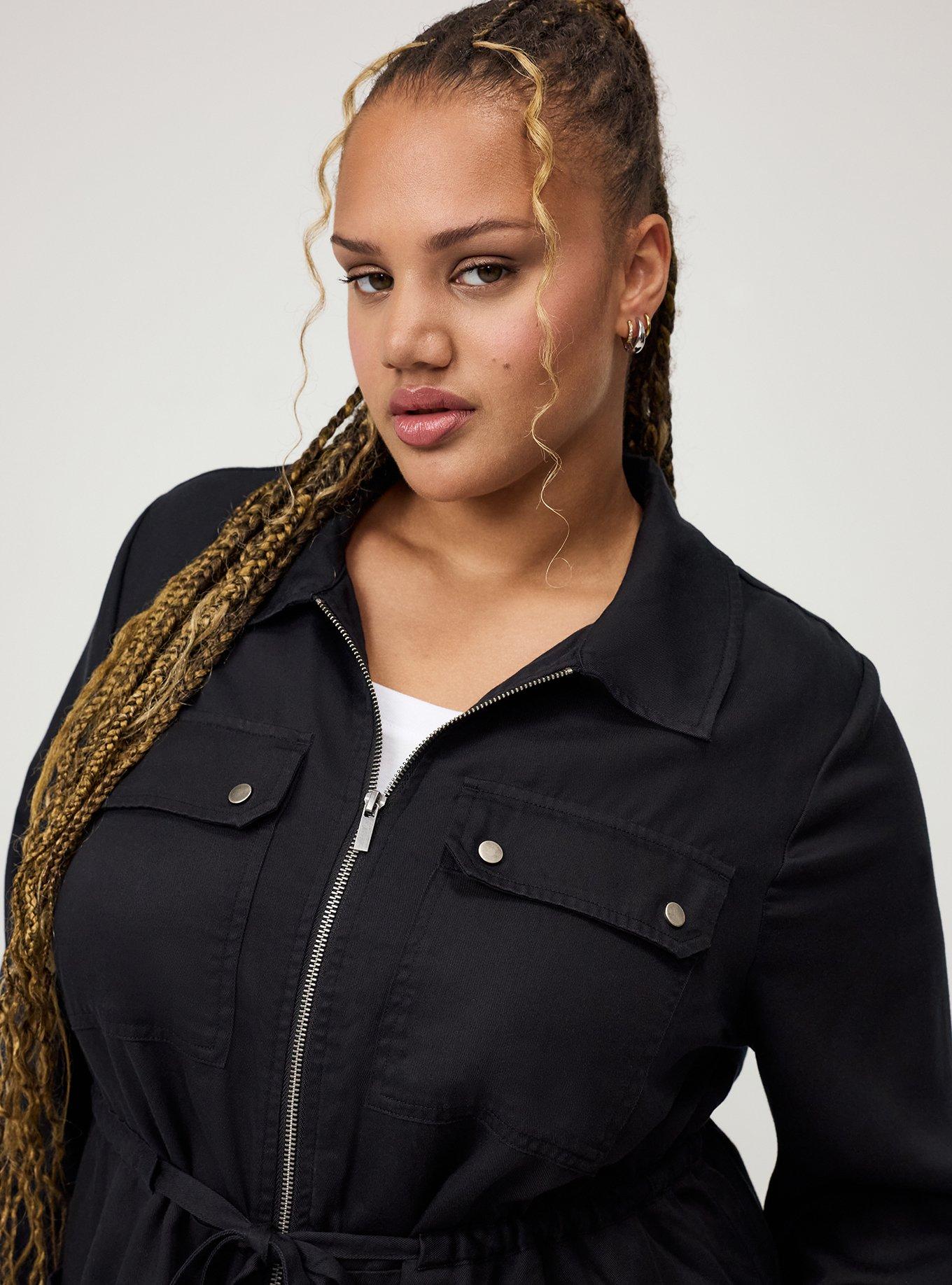 Lightweight Twill Anorak Jacket, DEEP BLACK, alternate
