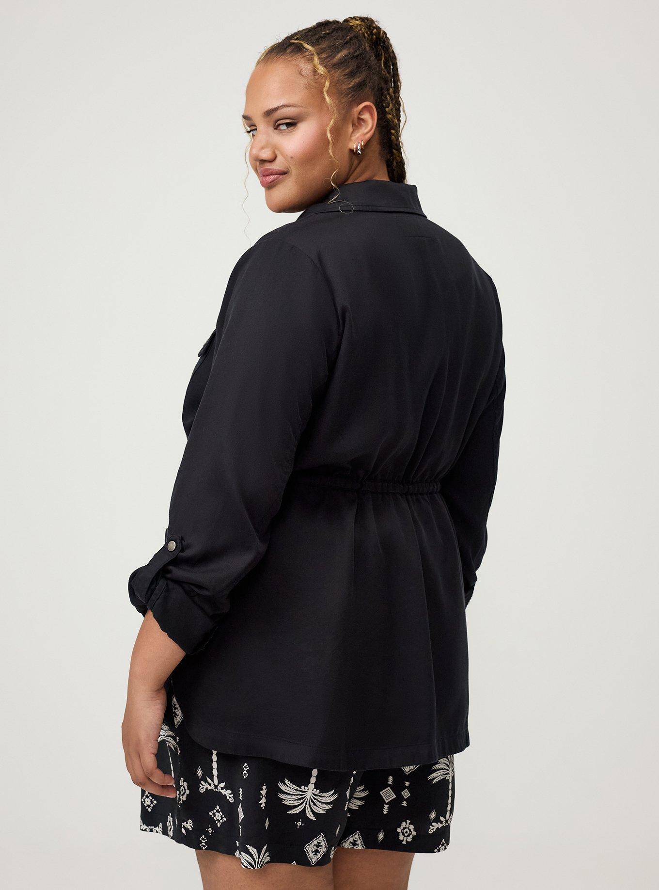 Lightweight Twill Anorak Jacket, DEEP BLACK, alternate