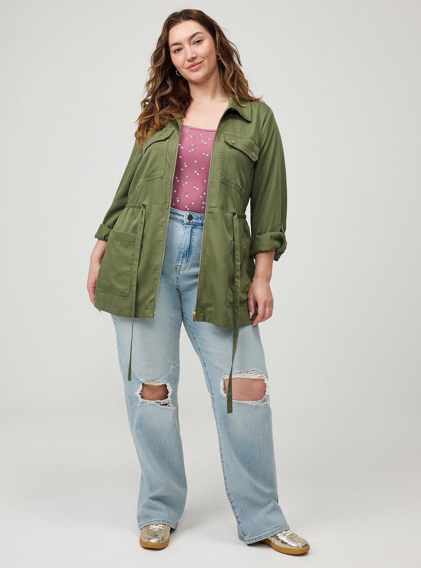 Lightweight Twill Anorak Jacket, OLIVINE, alternate
