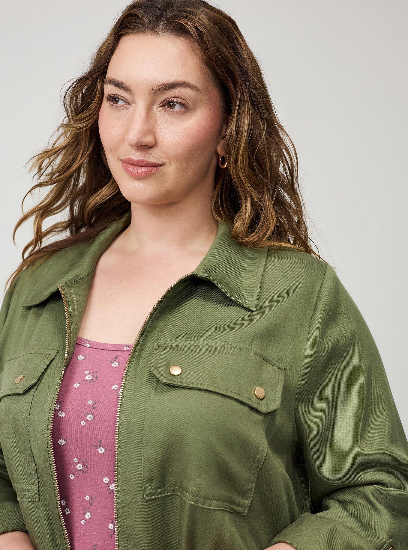 Lightweight Twill Anorak Jacket, OLIVINE, alternate