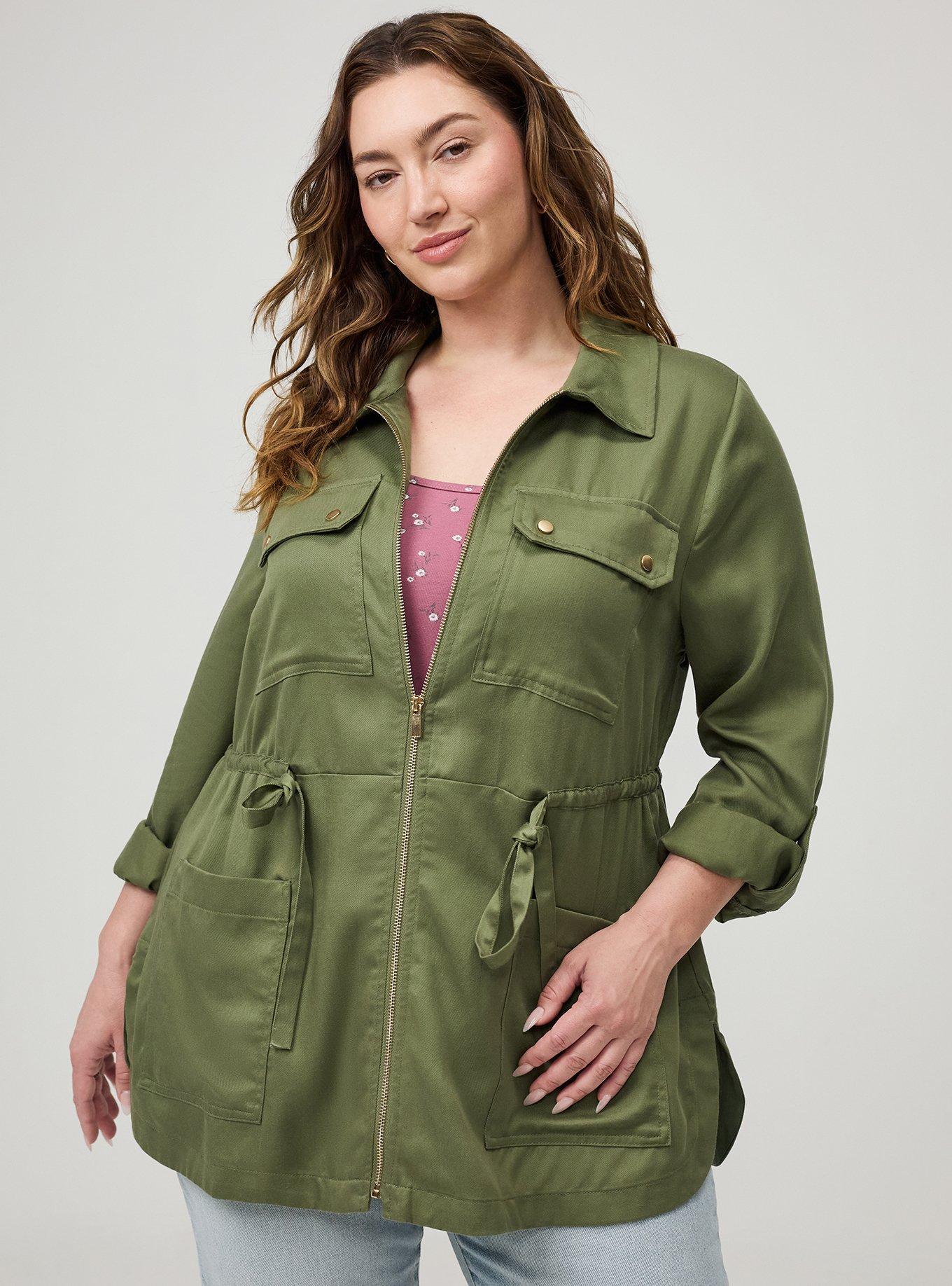 Lightweight Twill Anorak Jacket, OLIVINE, alternate