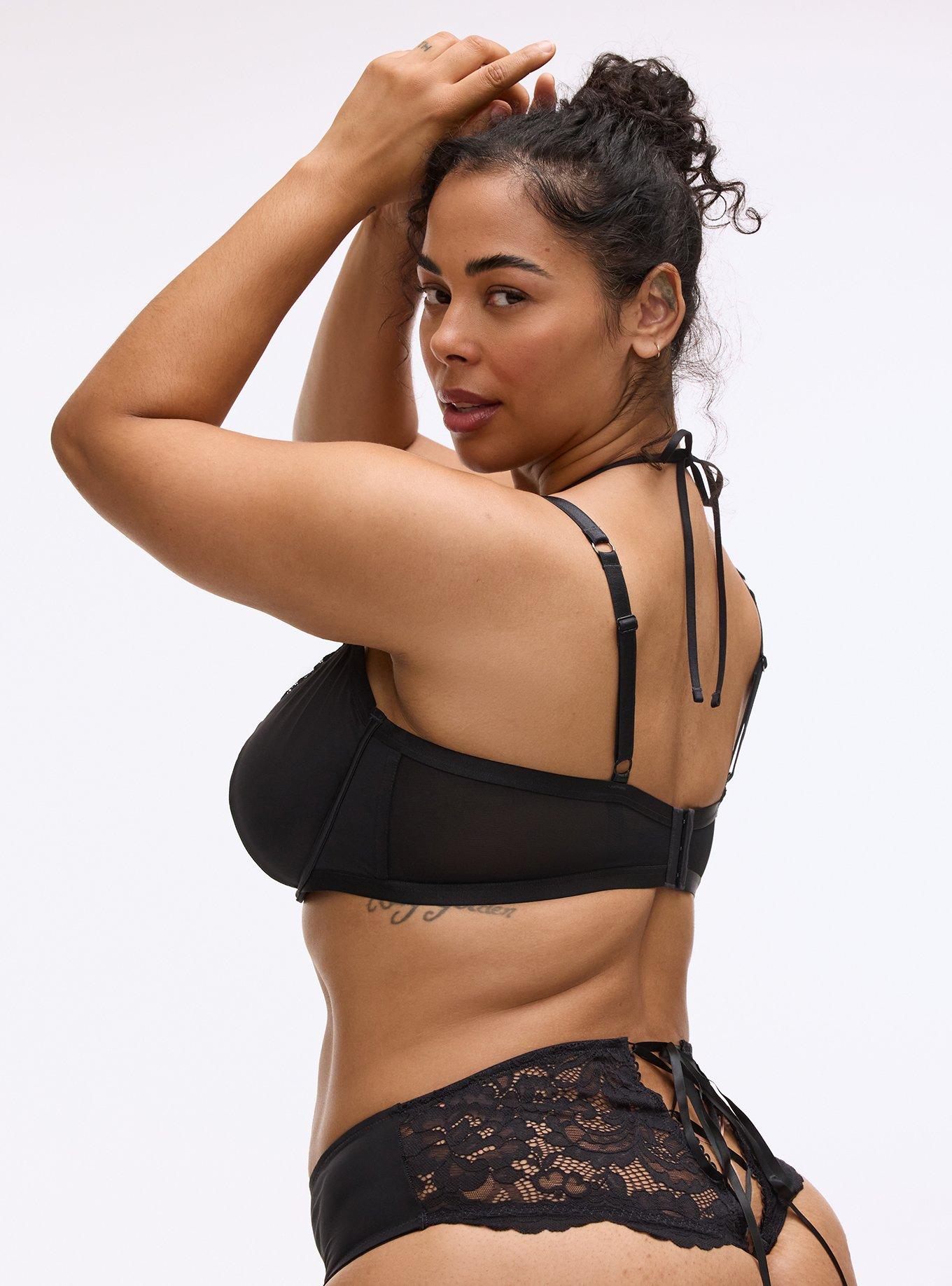 Nightfall Shine & Lace Underwire Bra, RICH BLACK, alternate
