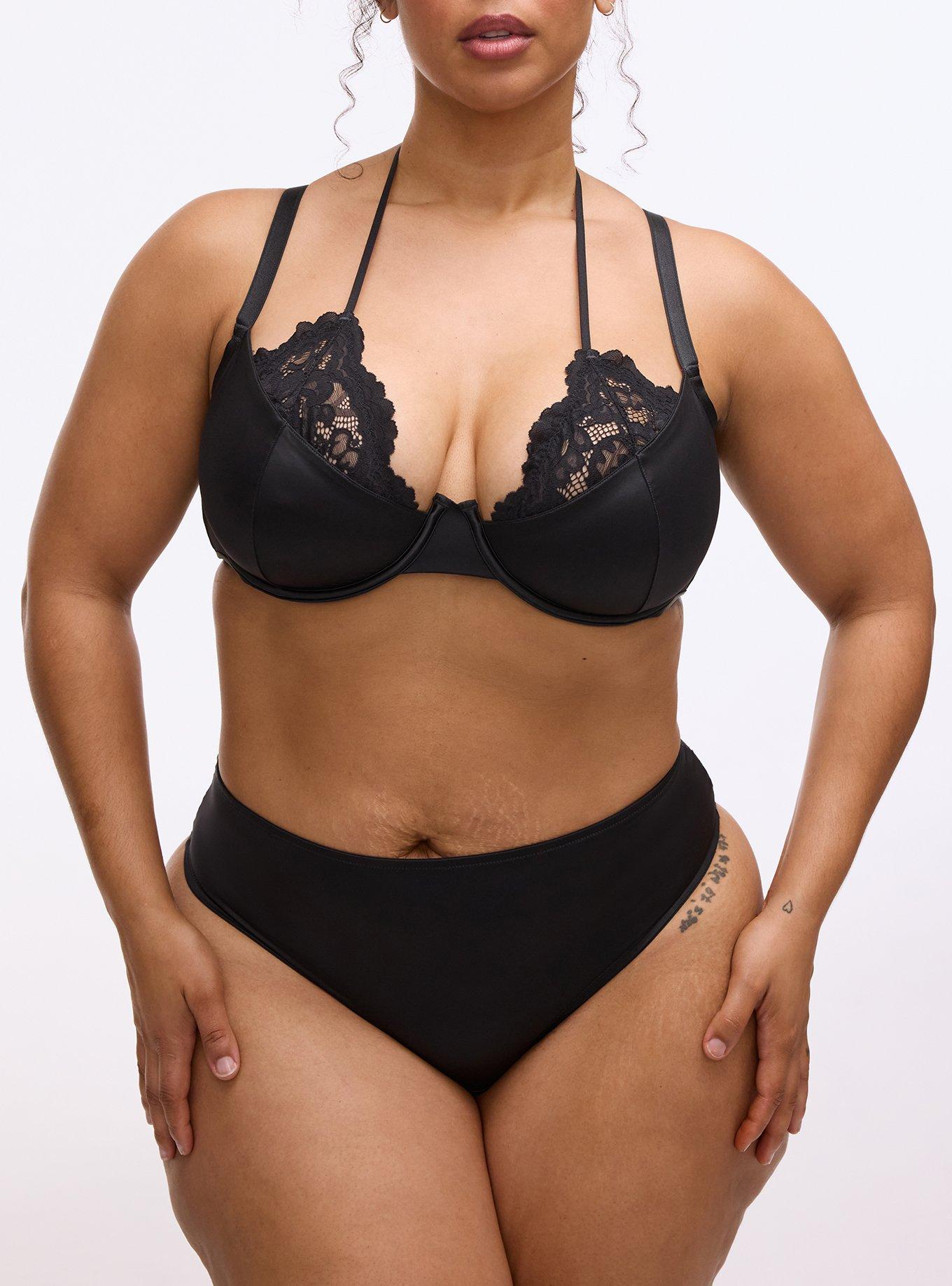 Nightfall Shine & Lace Underwire Bra, RICH BLACK, alternate