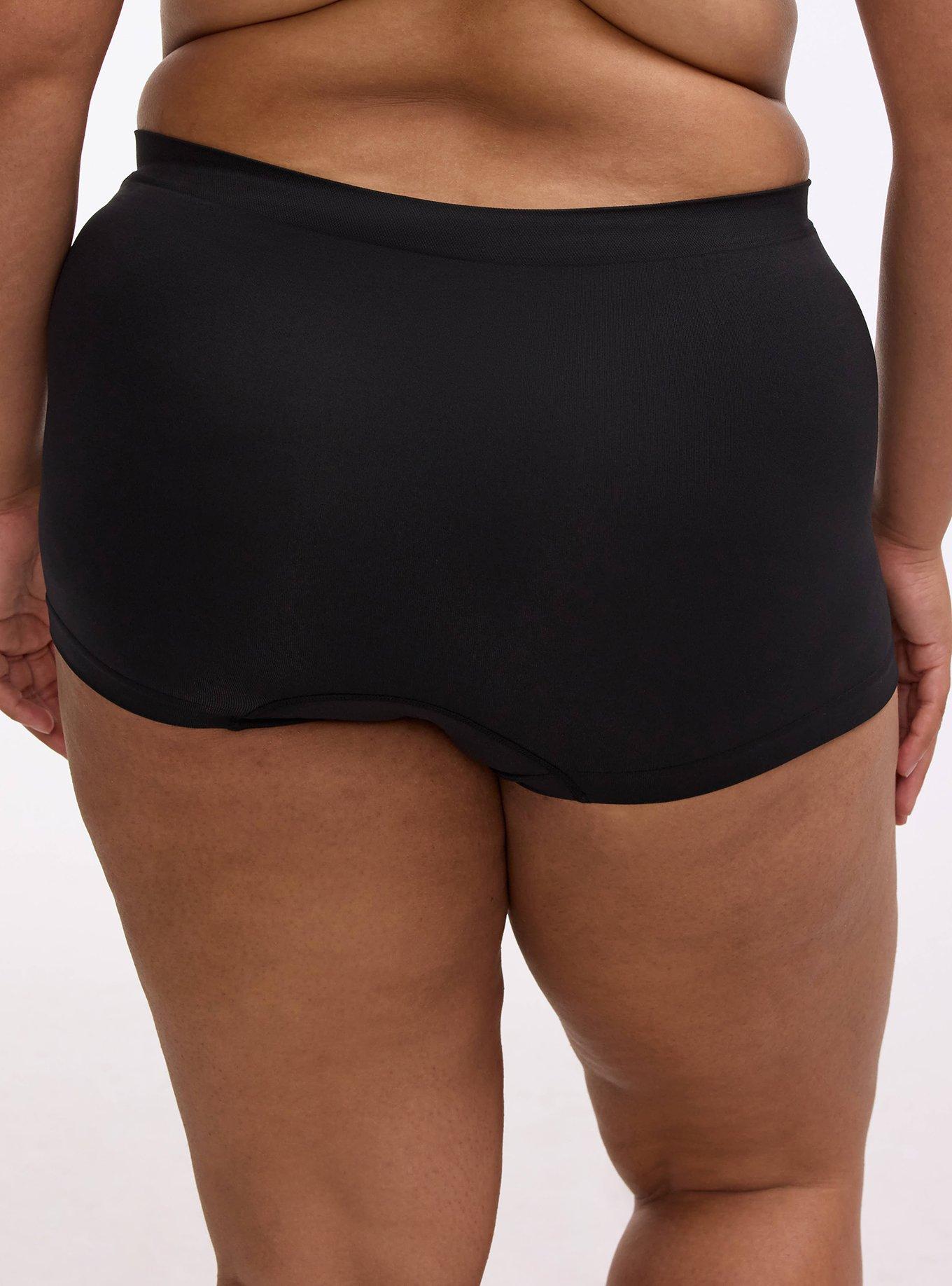 Seamless Smooth Mid-Rise Boyshort Panty, RICH BLACK, alternate