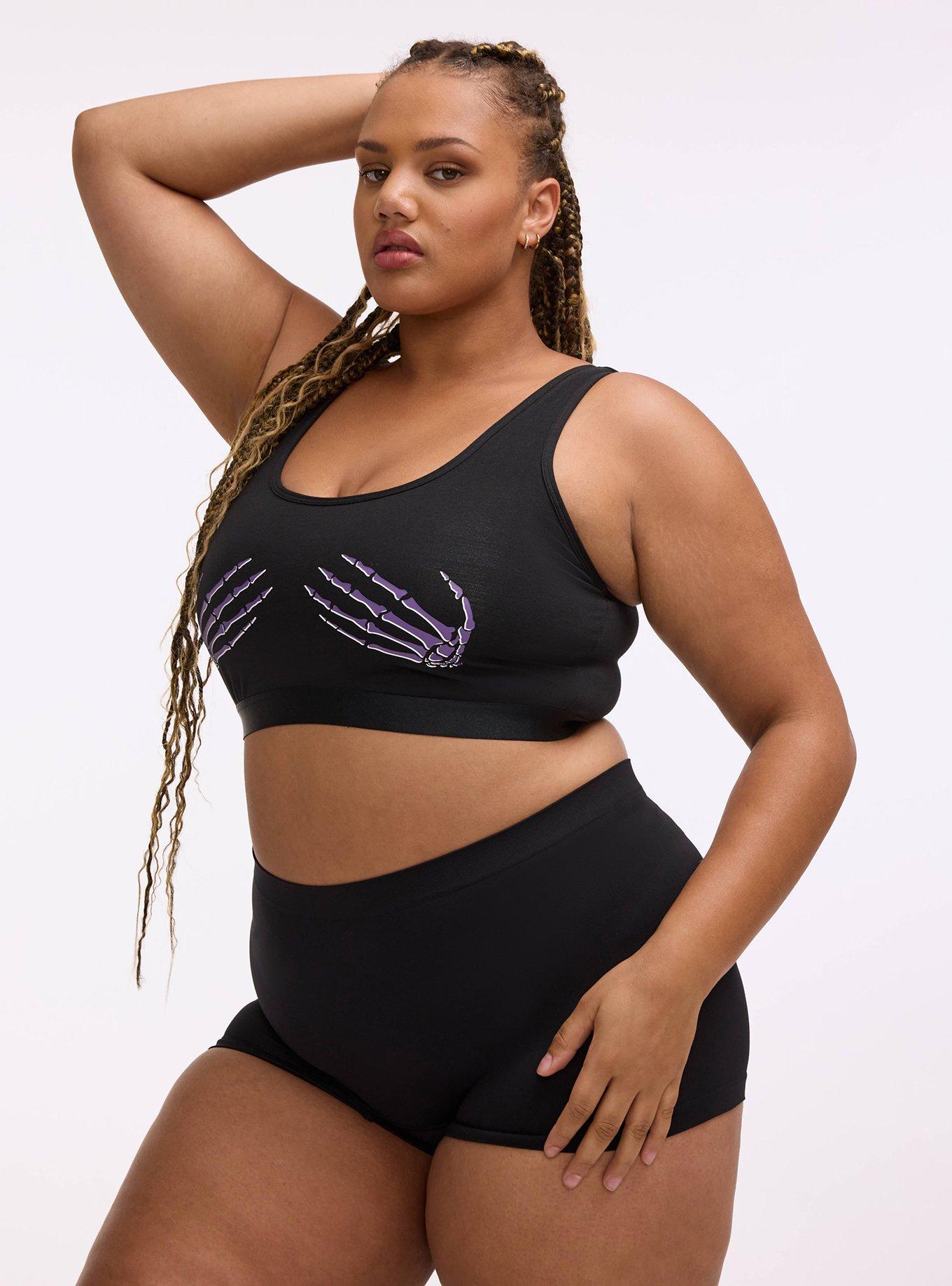 Seamless Smooth Mid-Rise Boyshort Panty, SKELETAL HANDS RICH BLACK, hi-res