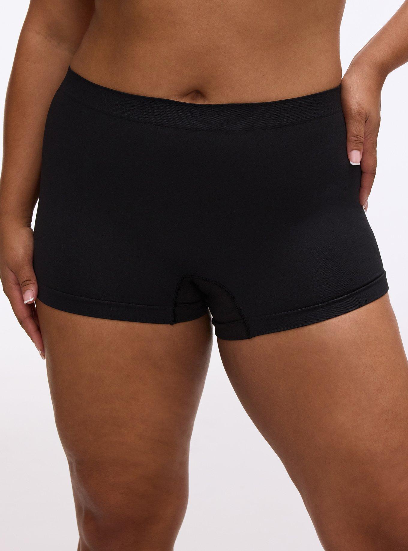 Seamless Smooth Mid-Rise Boyshort Panty, BITE ME SHARP BLACK, alternate